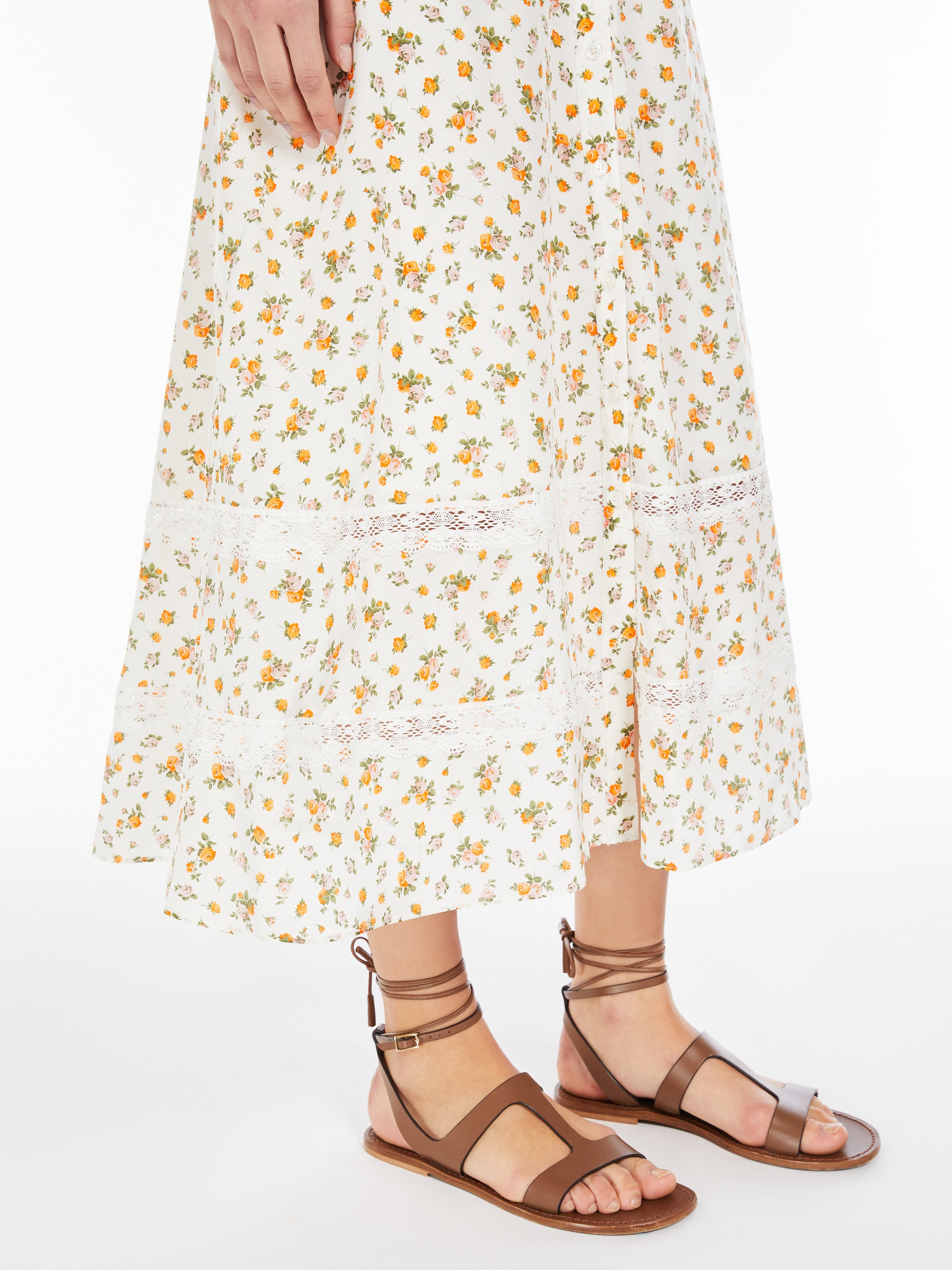 ASSUAN1234 Printed crepe de chine dress - 5