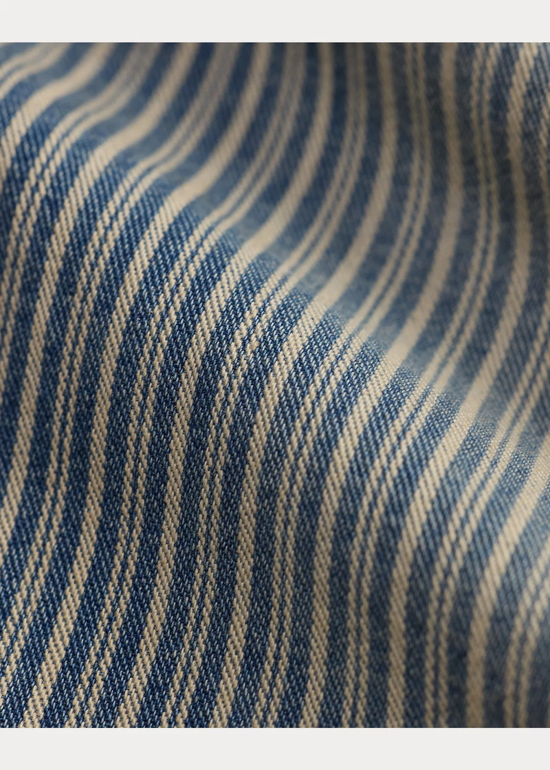 Indigo Striped Twill Overall 7