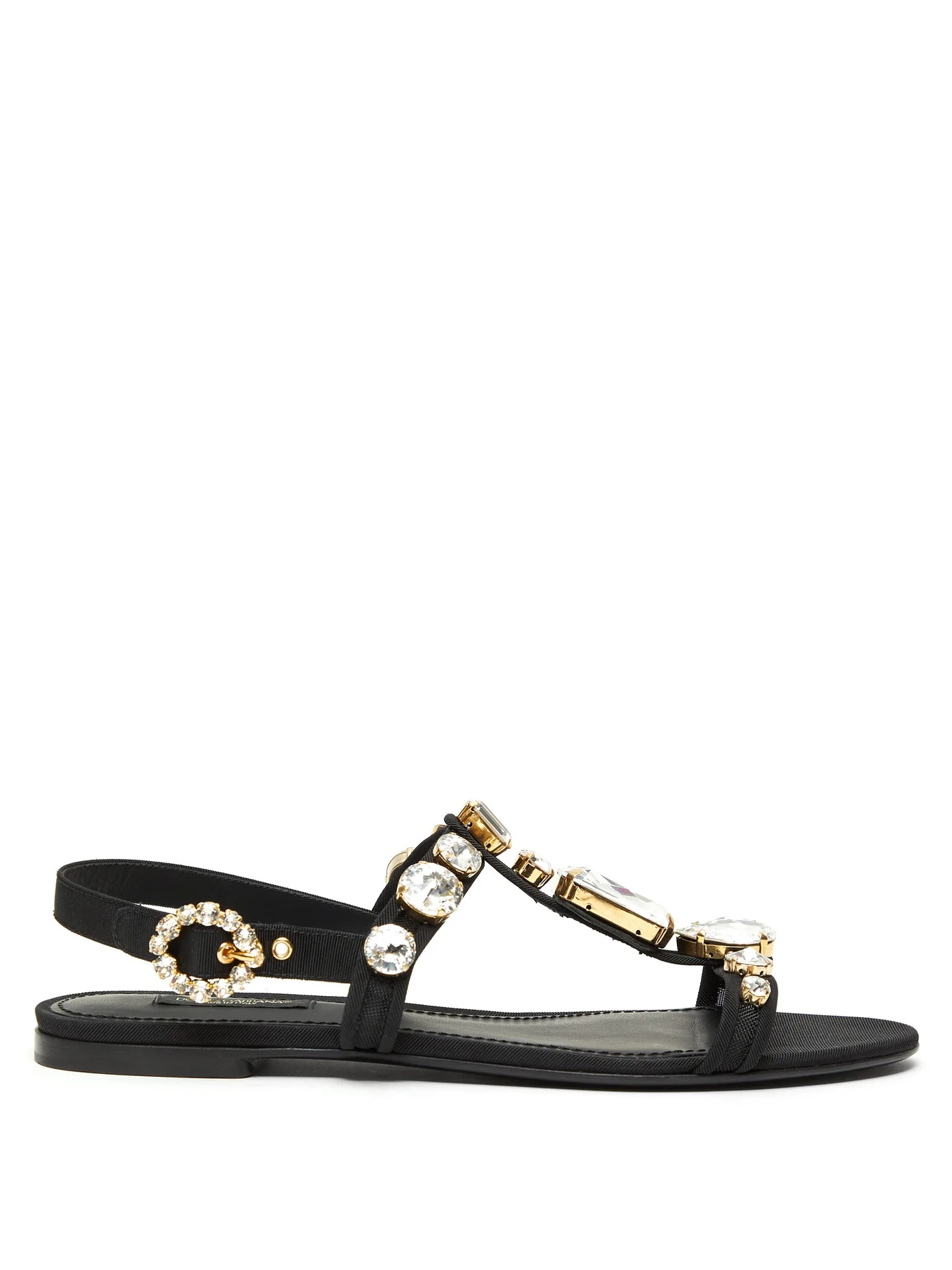 Crystal-embellished T-bar sandals - 1