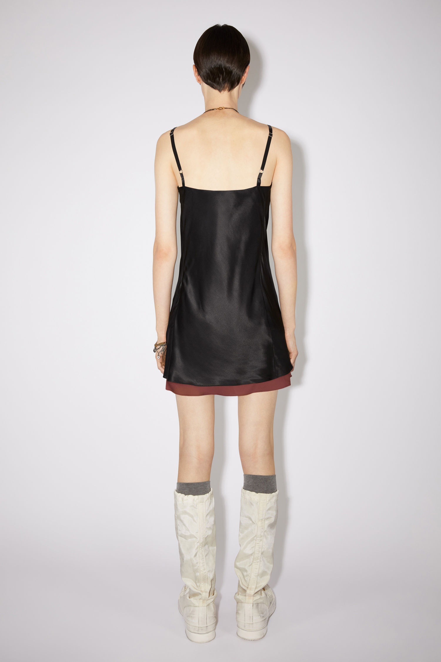 Bias cut slip dress - Black - 3