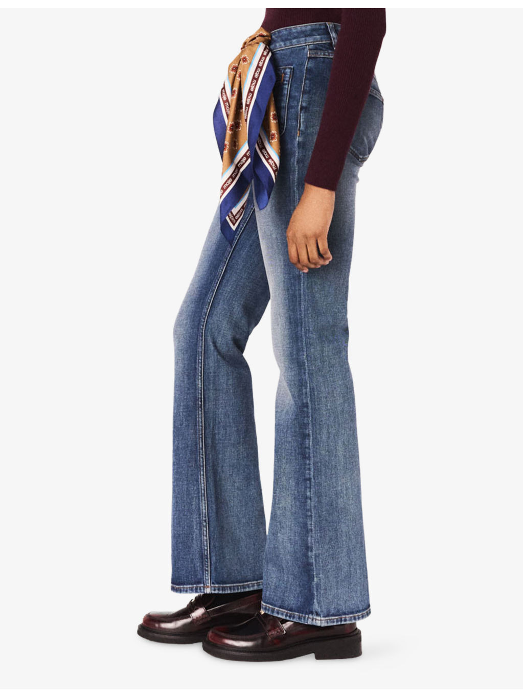Faded Boot-Cut Mid-Rise Stretch-Denim Jeans - 3