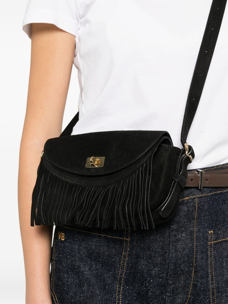 Sandro mini fringed crossbody bag outlook