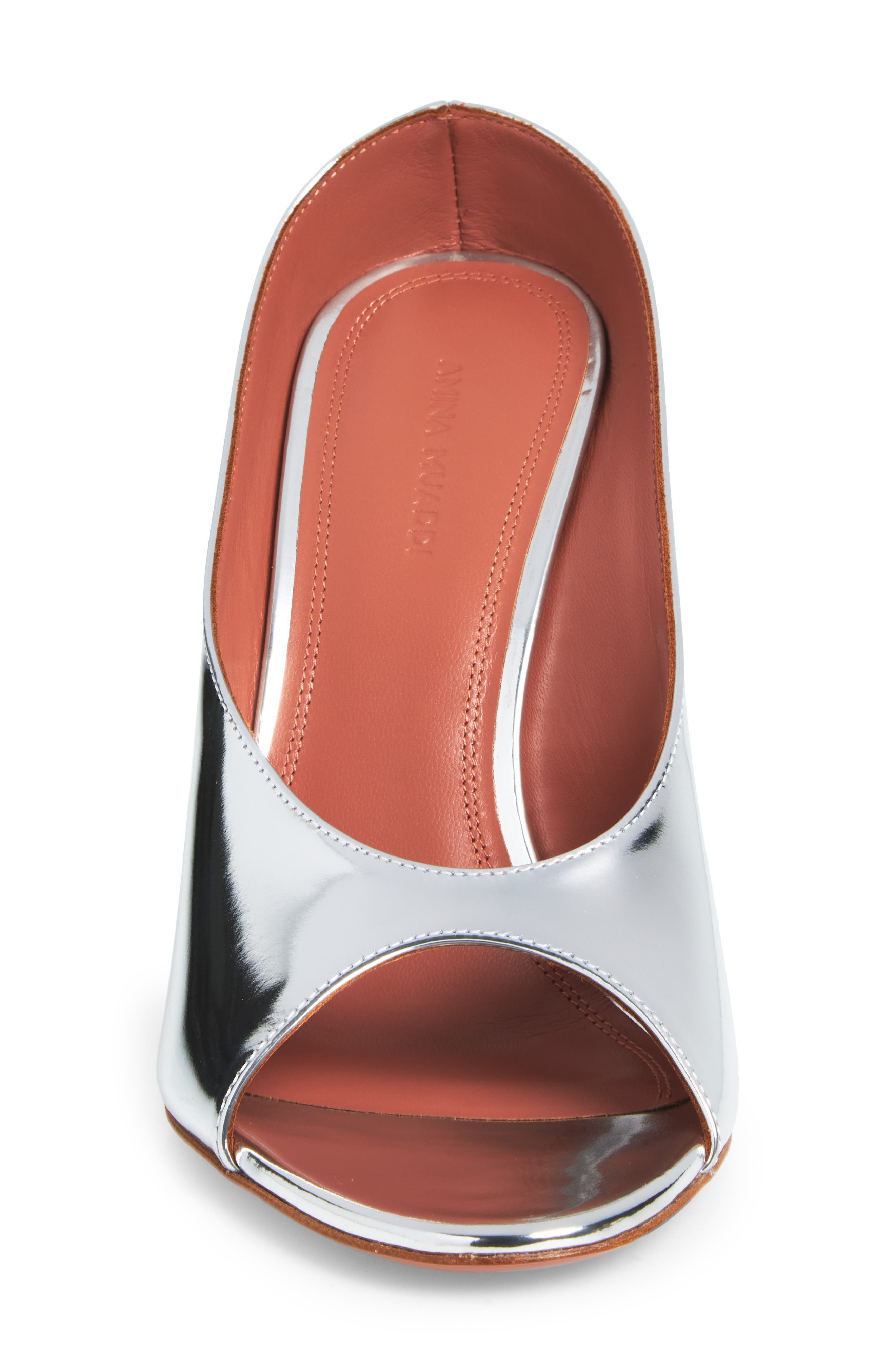 Amina Muaddi Anok Metallic Sandal in Mirror Silver at Nordstrom - 4