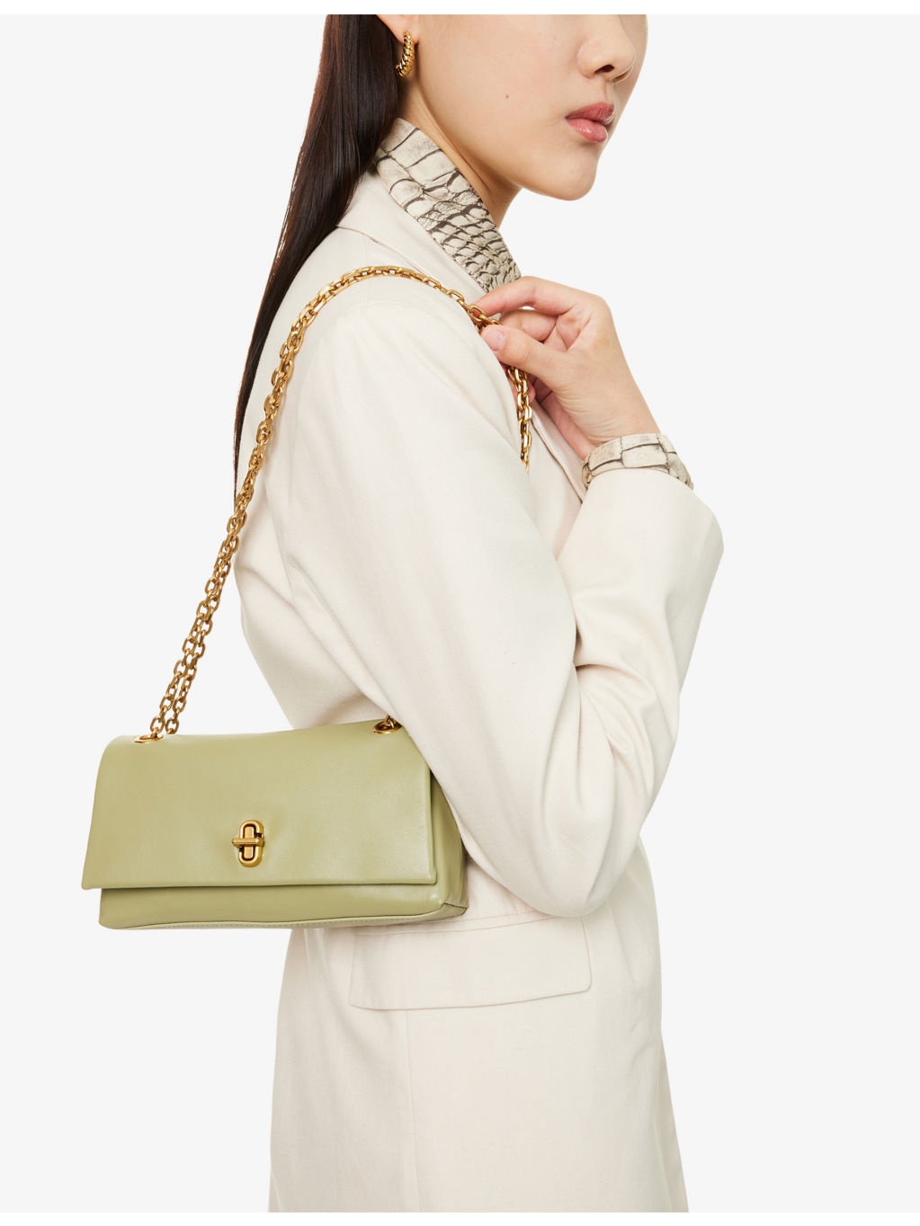 The Dual Chain Mini Leather Cross Body Bag - 8
