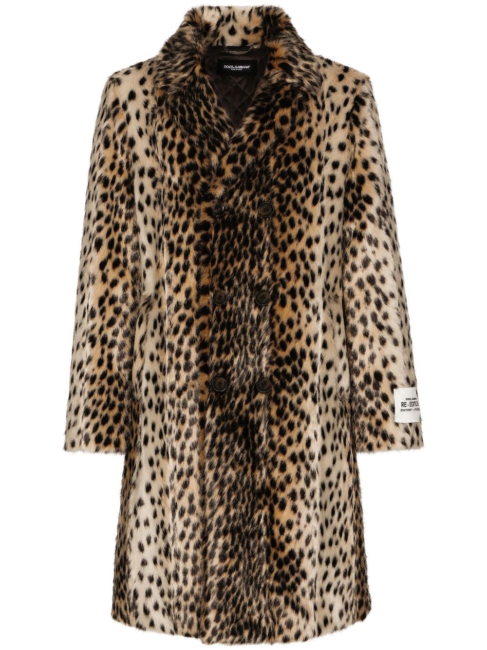 leopard-print faux fur coat - 1