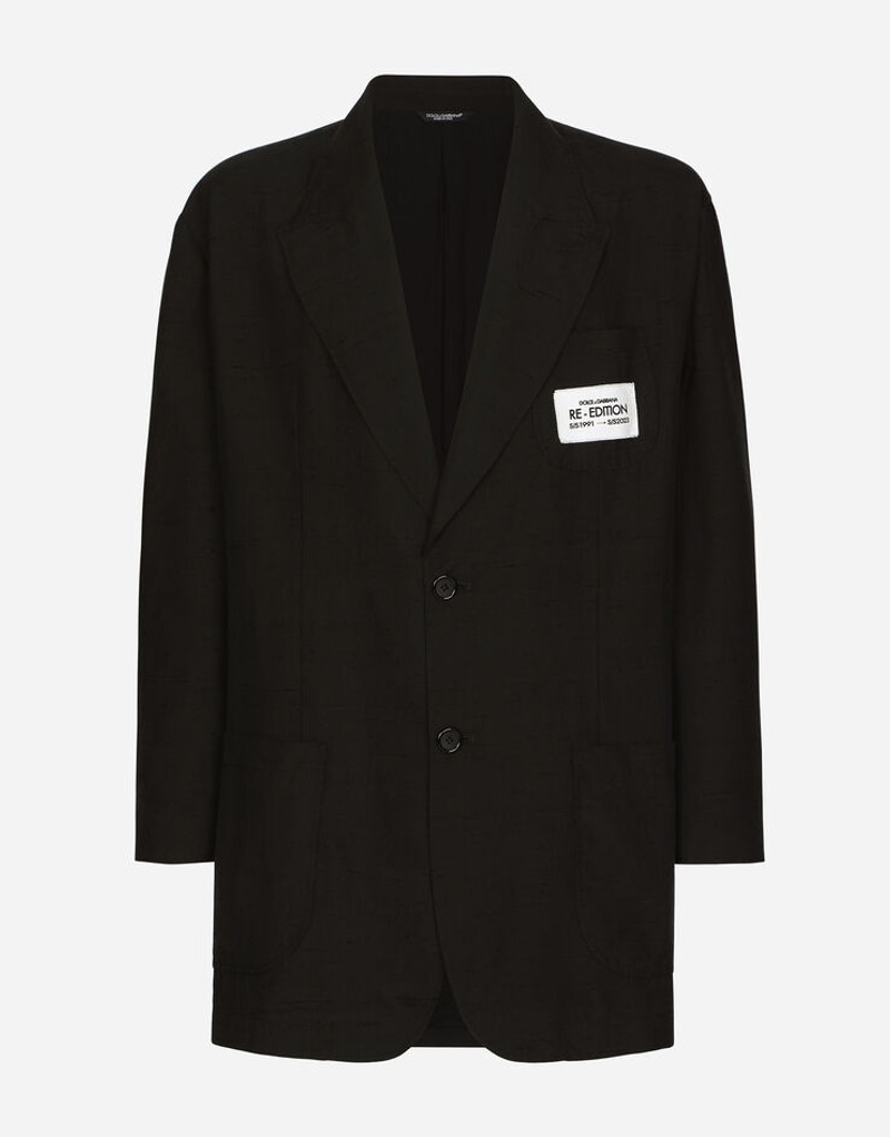 Oversize shantung silk and cotton jacket - 1