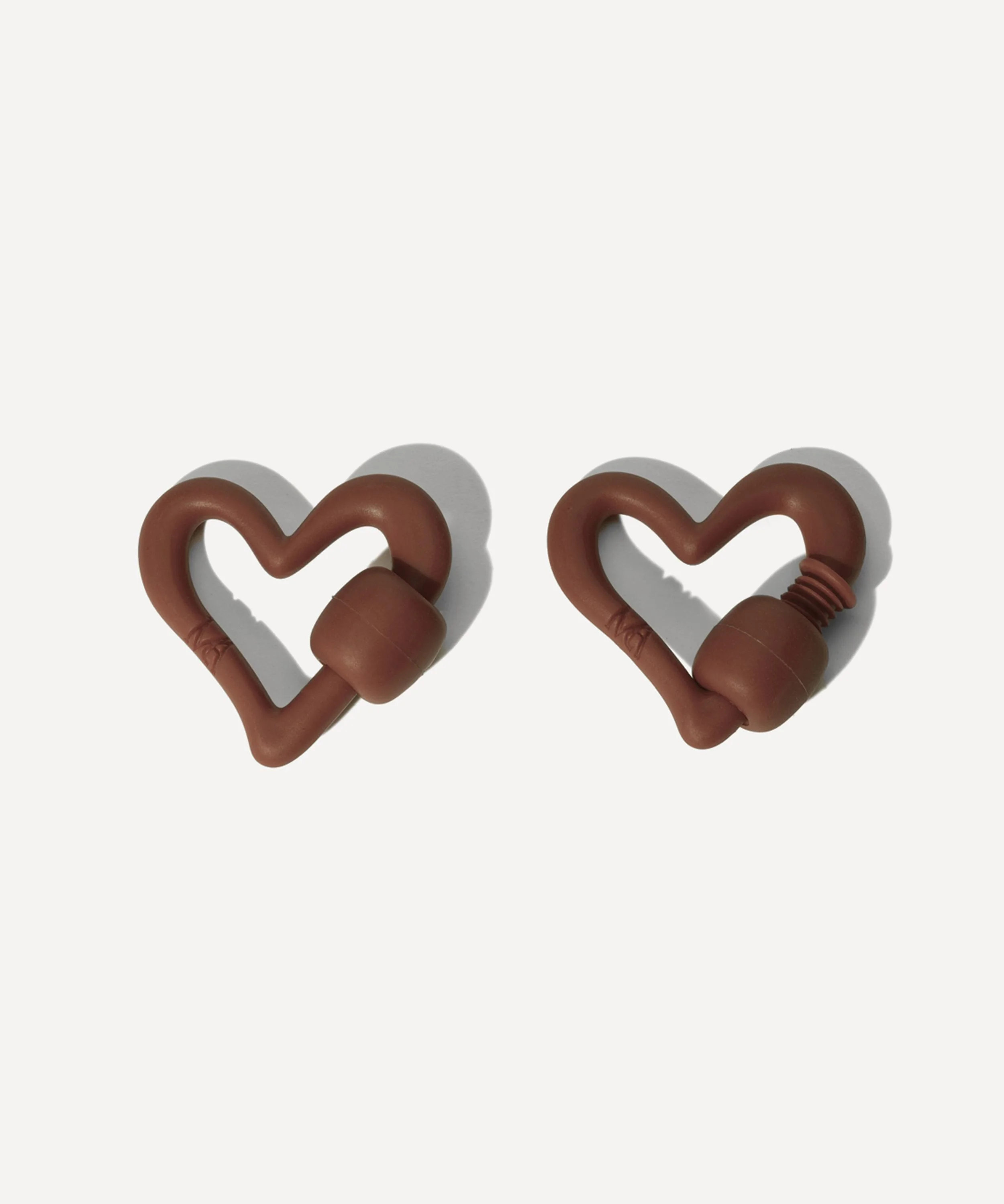 Rubber Freeform Heartlock in Clay - 1