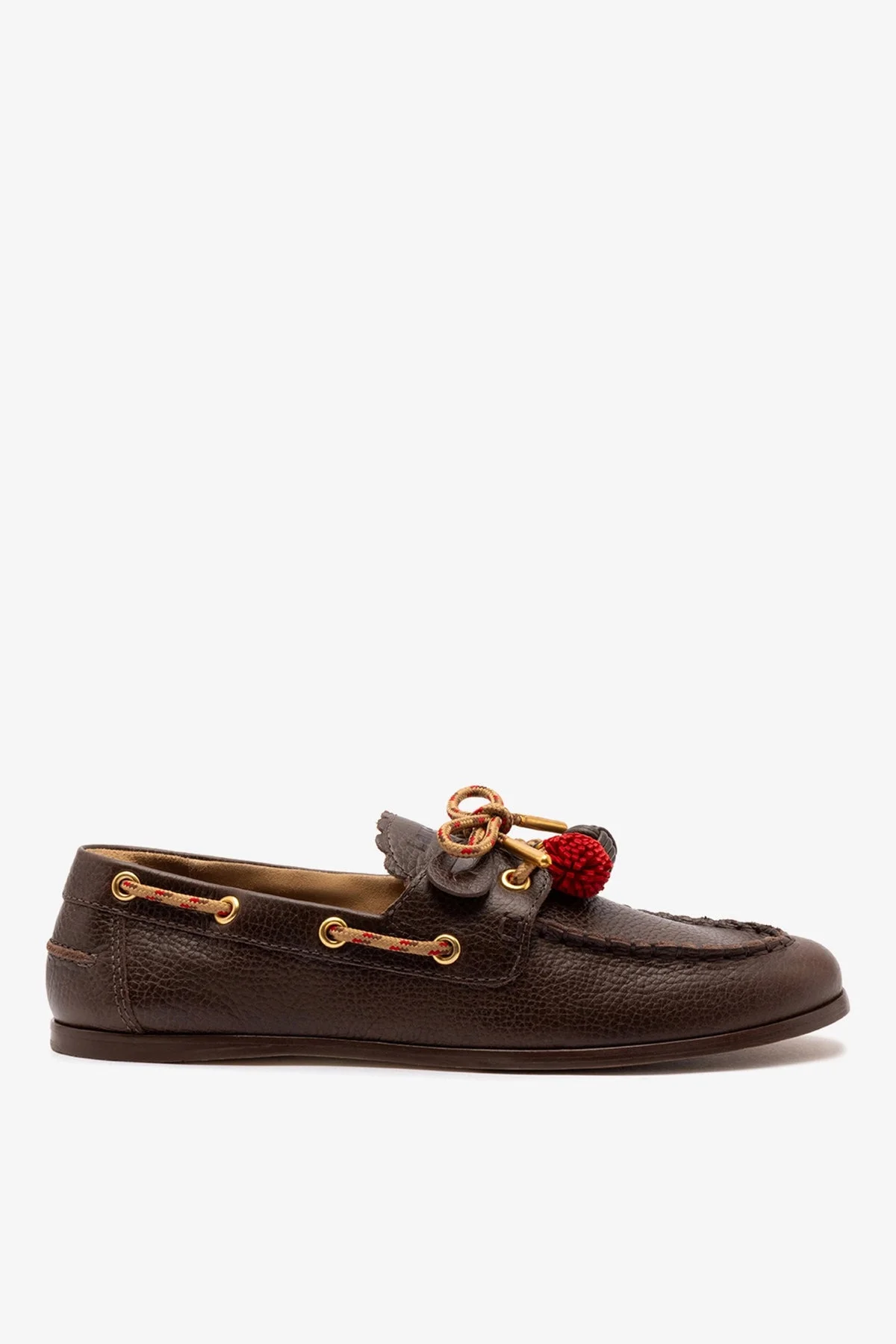 Cyprus Boat Shoe In Brown Leather - 1