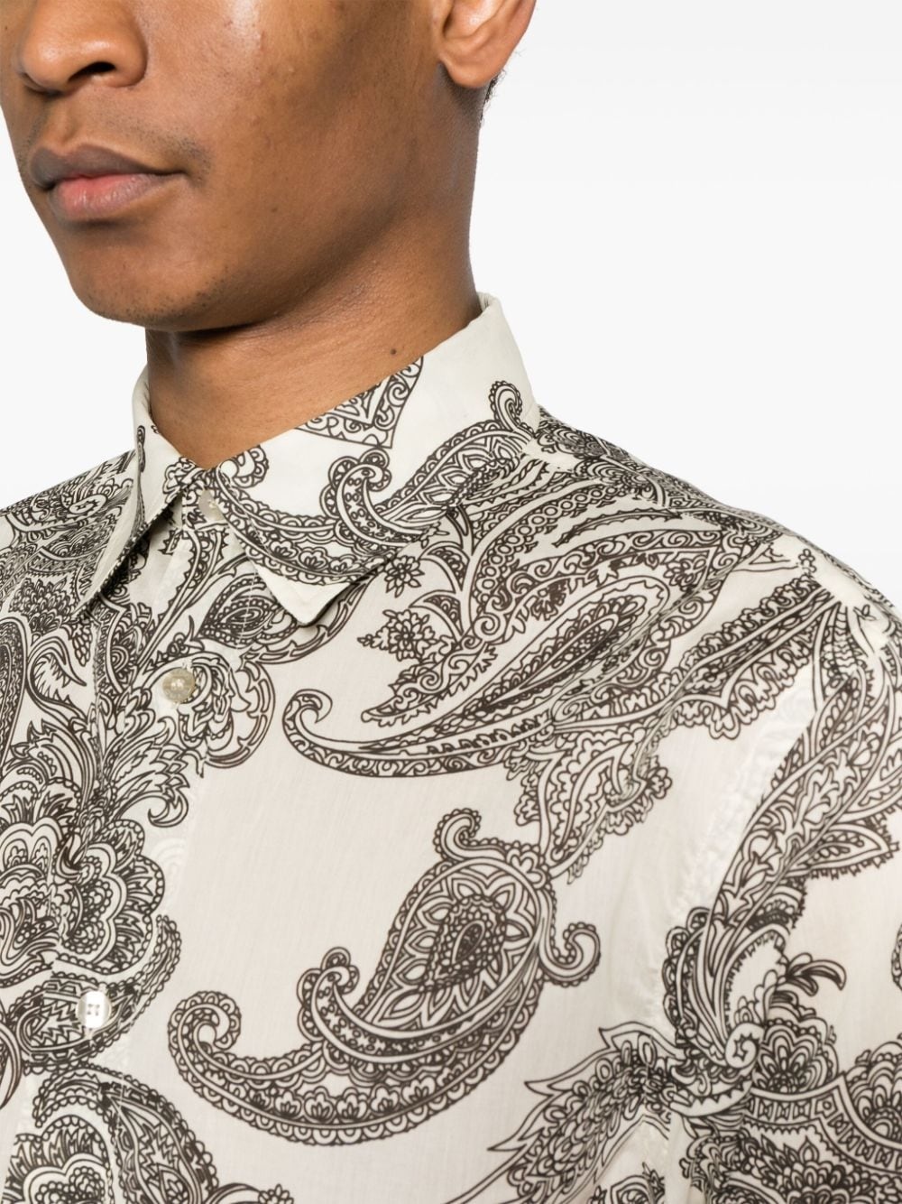 paisley-print cotton shirt - 5