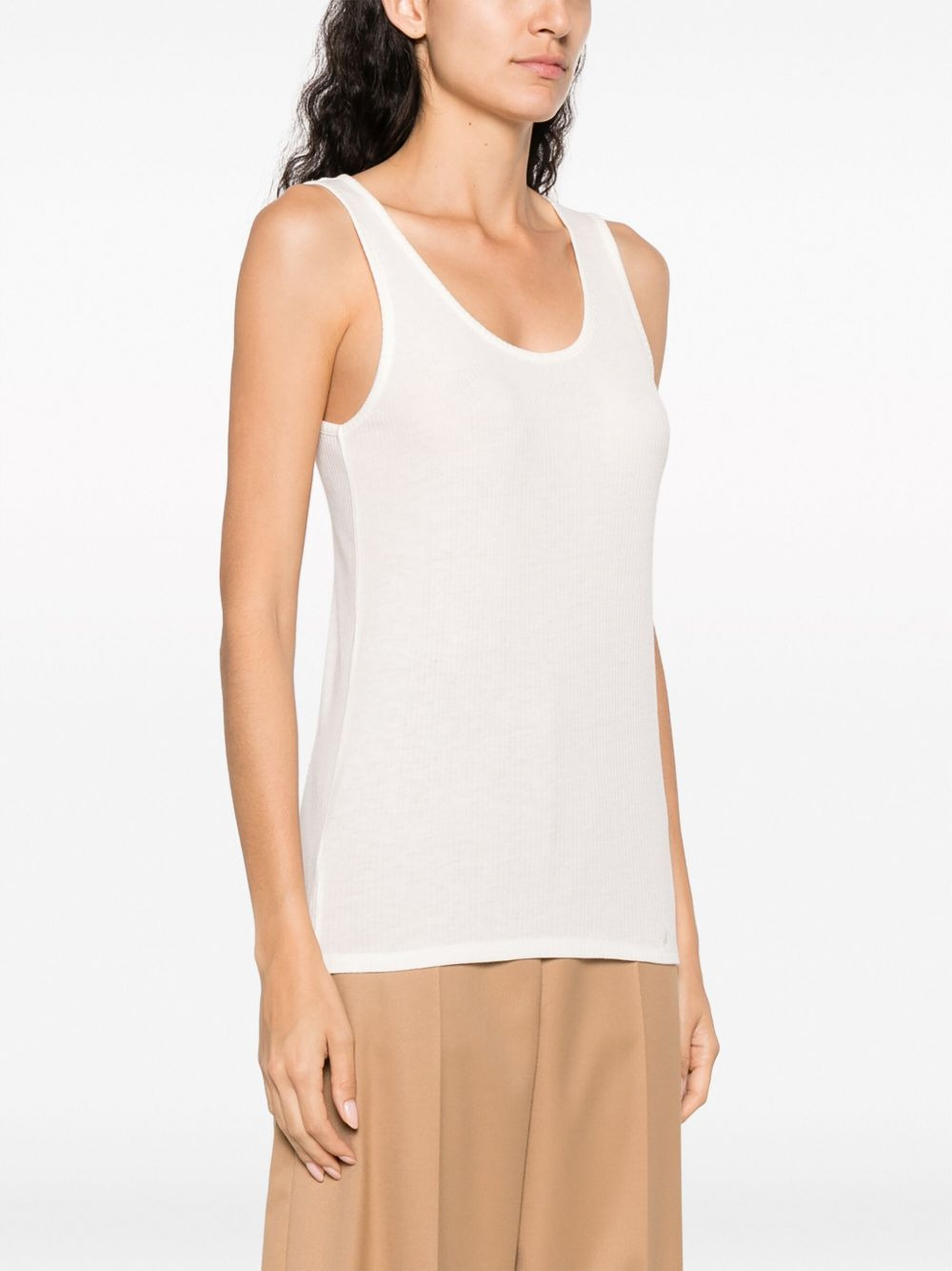 scoop-neck ribbed tank top - 3