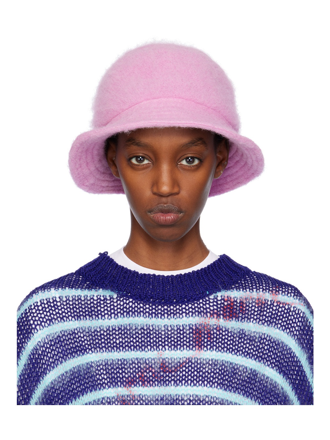 SSENSE Exclusive Pink Furry Bucket Hat - 1