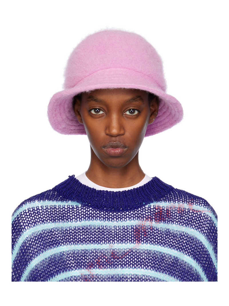 SSENSE Exclusive Pink Furry Bucket Hat 1