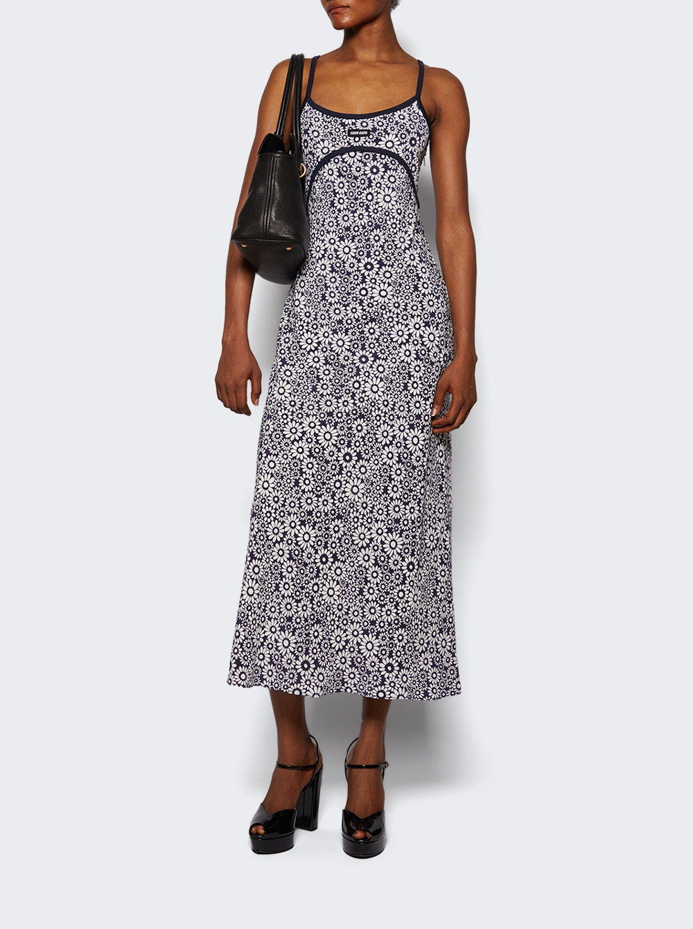 Long Floral Print Crepe Dress Bluxbianco - 5