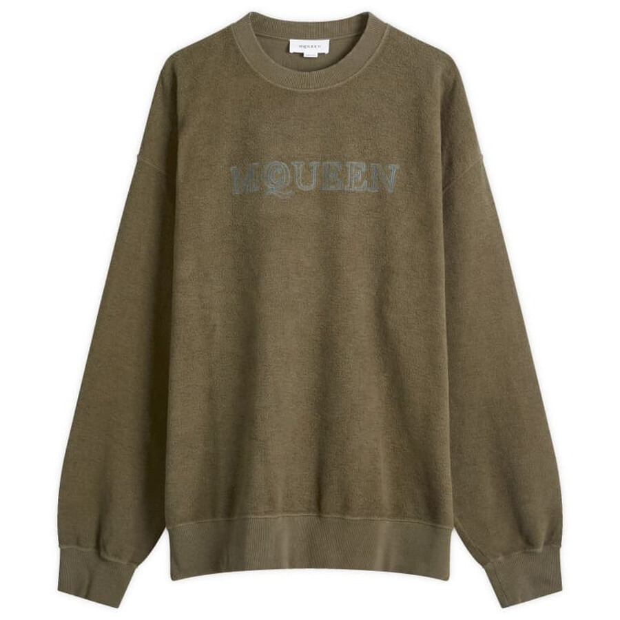 Alexander McQueen Men's Peak Green Washed Logo Sweatshirt - 5