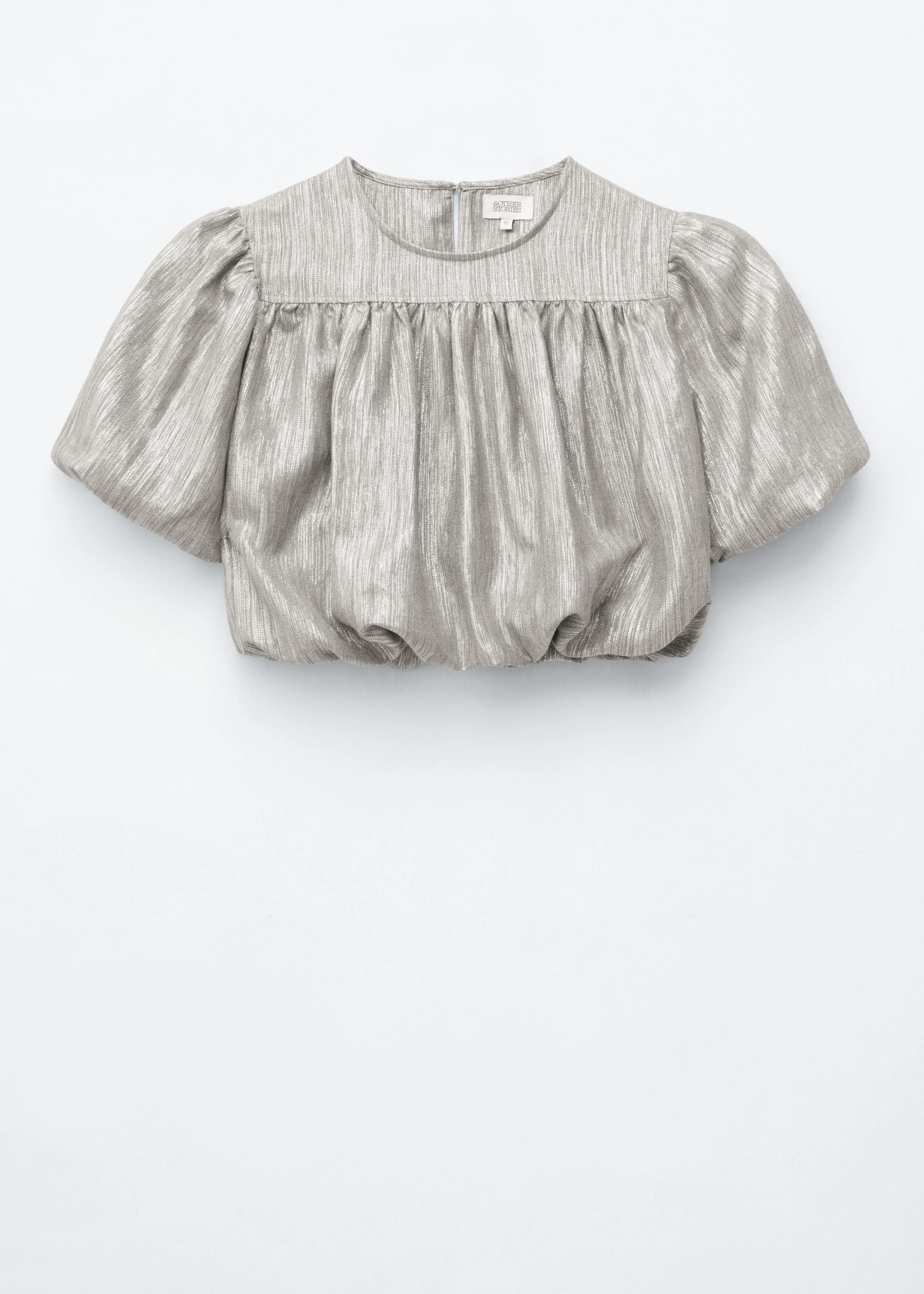 Gathered Metallic Blouse - 1