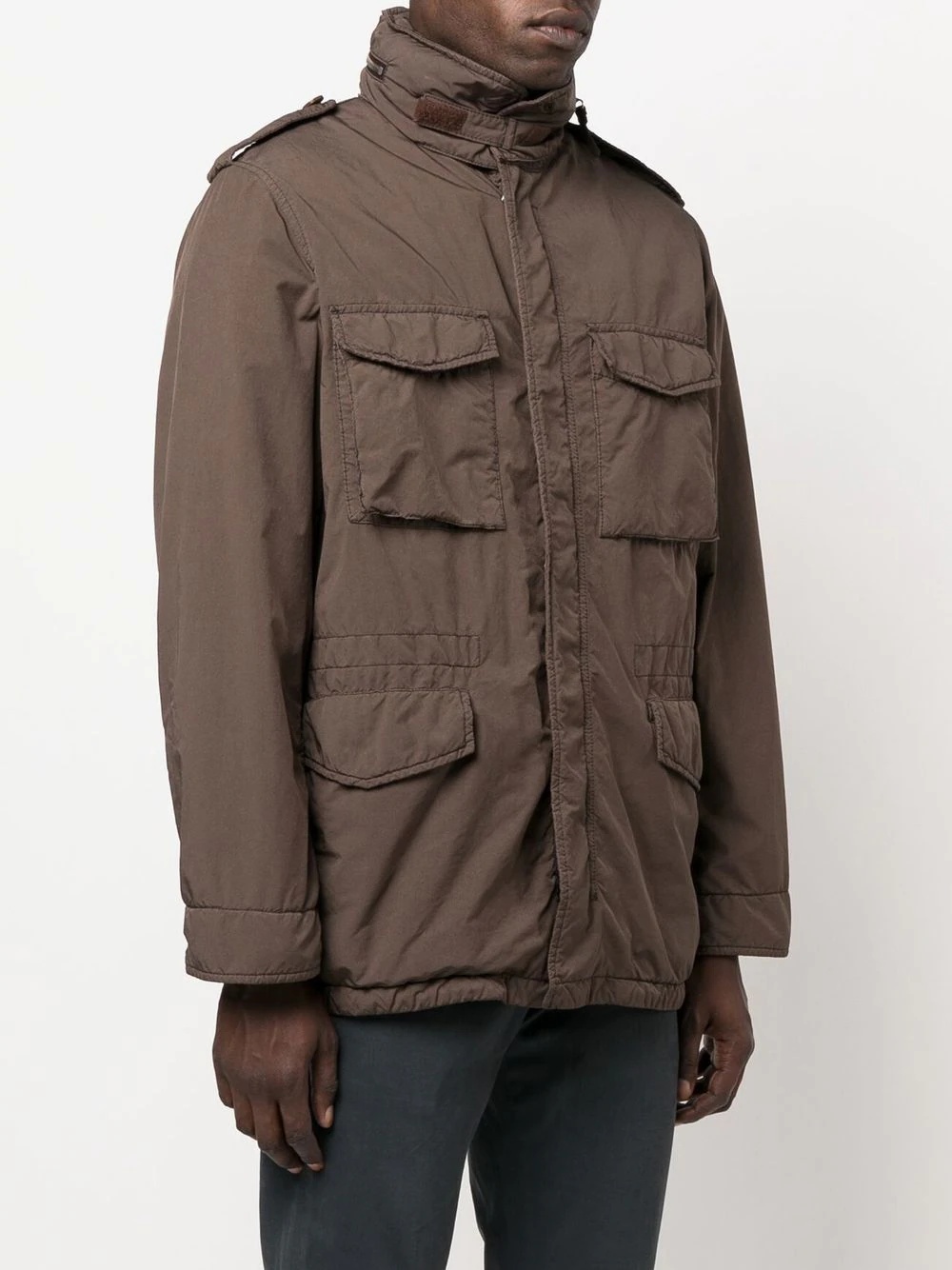 cargo-pocket hooded coat - 3