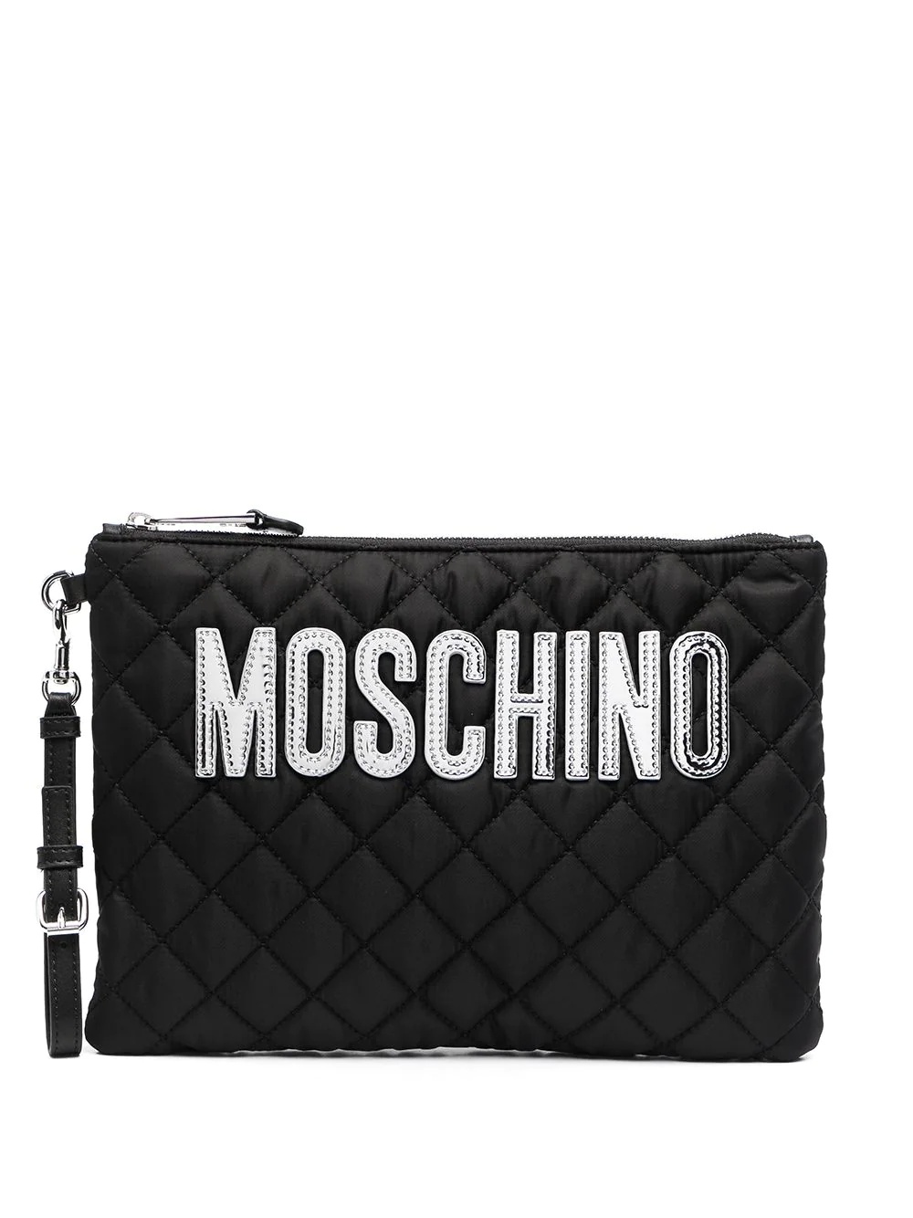 quilted logo clutch bag - 1