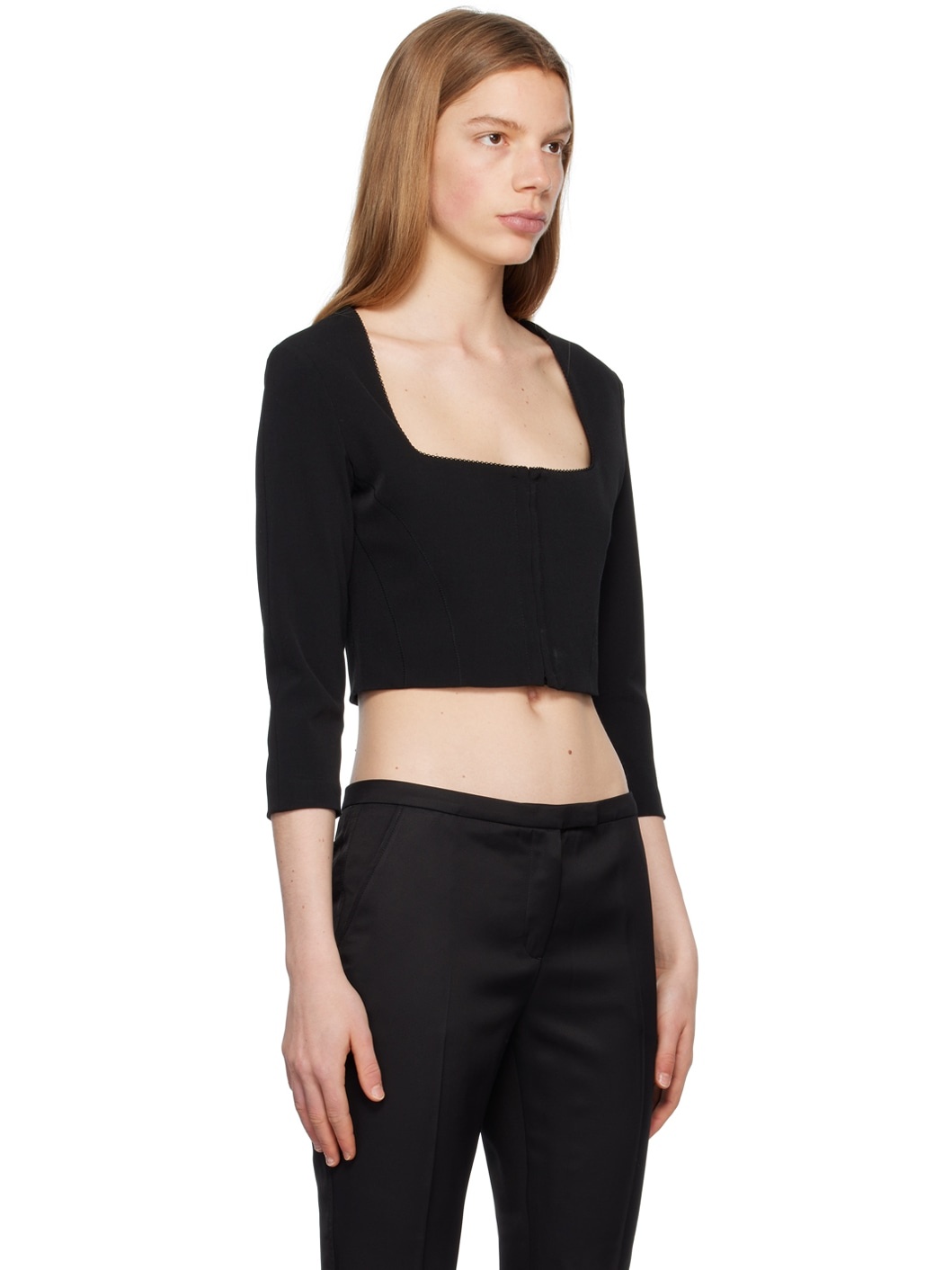 Black Square Neck Shirt - 2