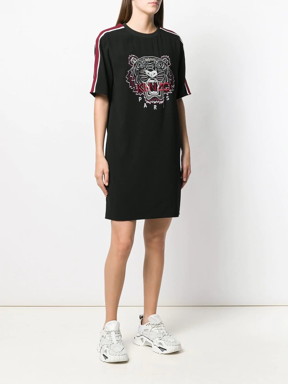 tiger embroidered T-shirt dress - 3