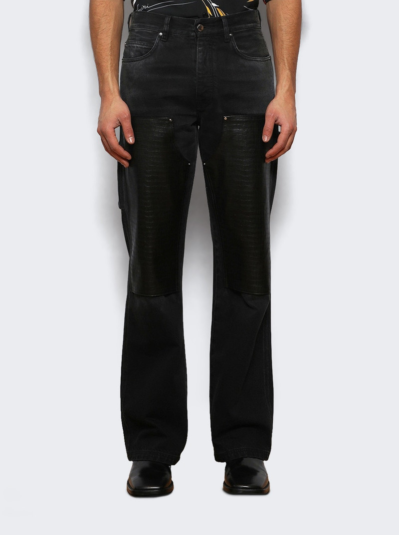 AMIRI Embossed Croc Carpenter Jean Dusk Black outlook