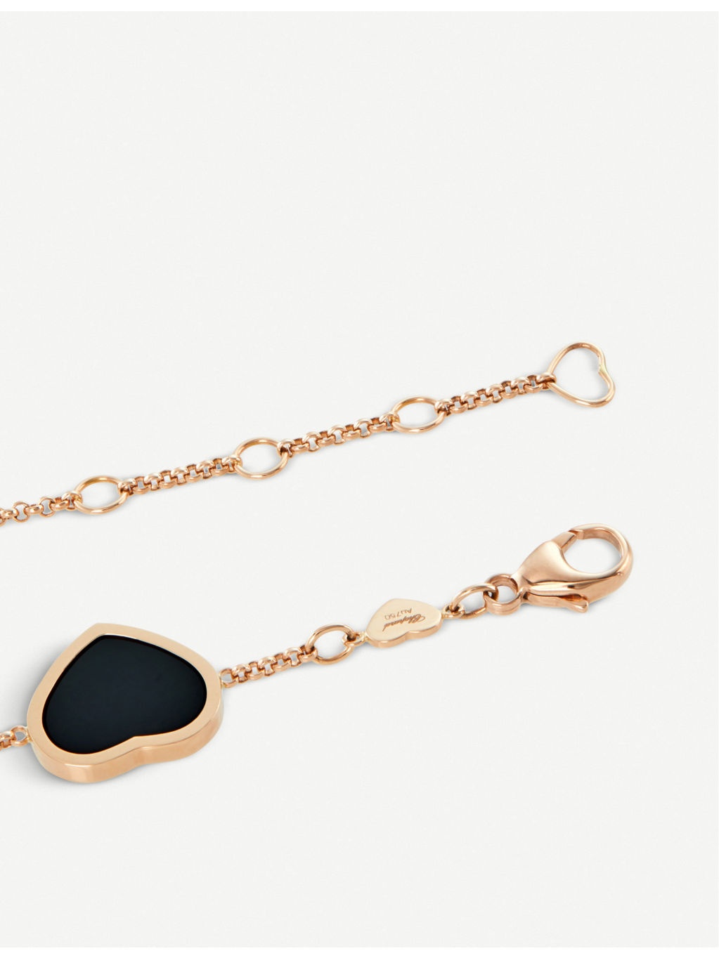 Happy Hearts 18ct rose-gold, onyx and diamond bracelet - 4