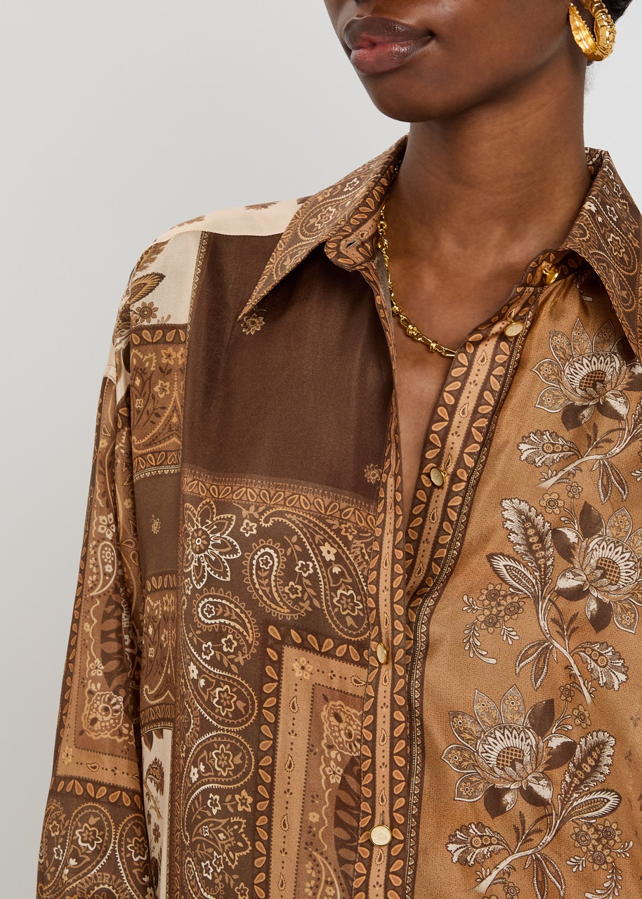 Zimmermann Lucky Menstyle Printed Silk Shirt - 4