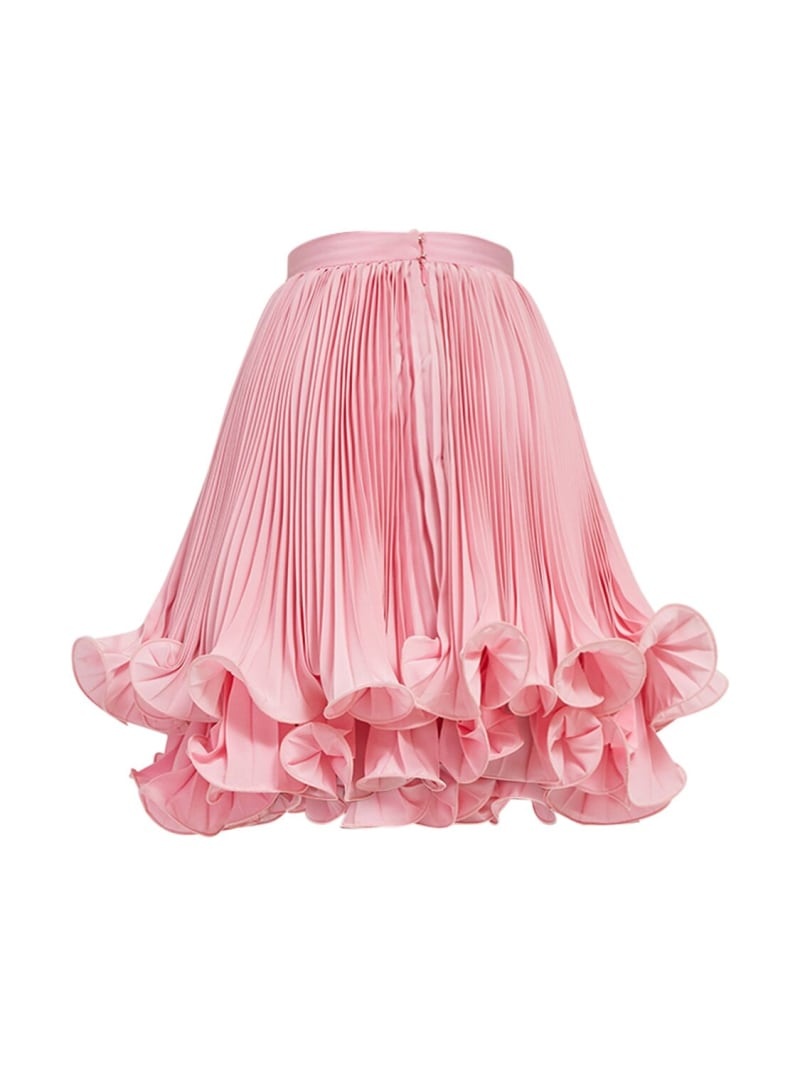 Pleated light crepe mini skirt - 4