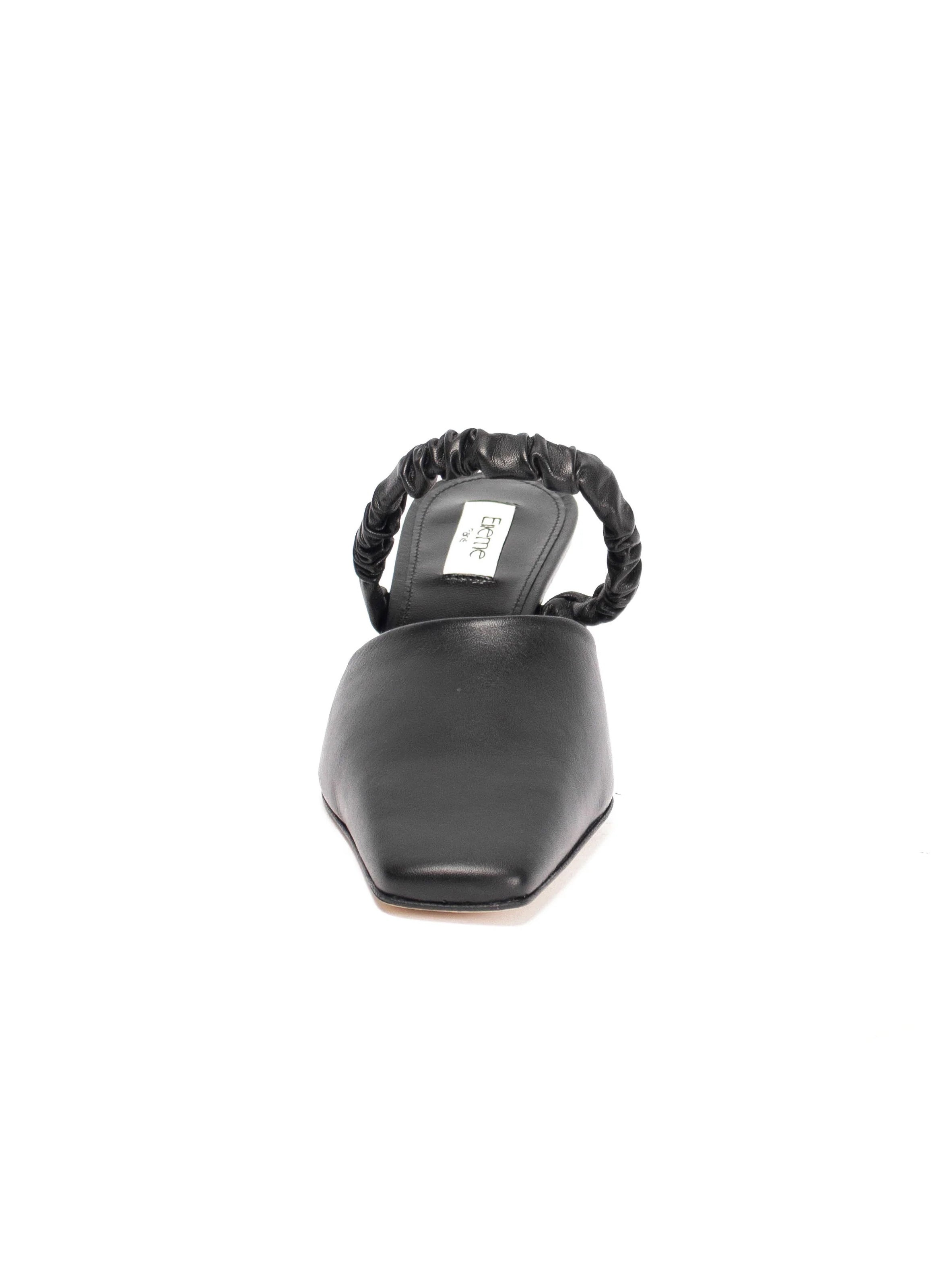 Chouchou Square Toe Mule Leather Black - 5