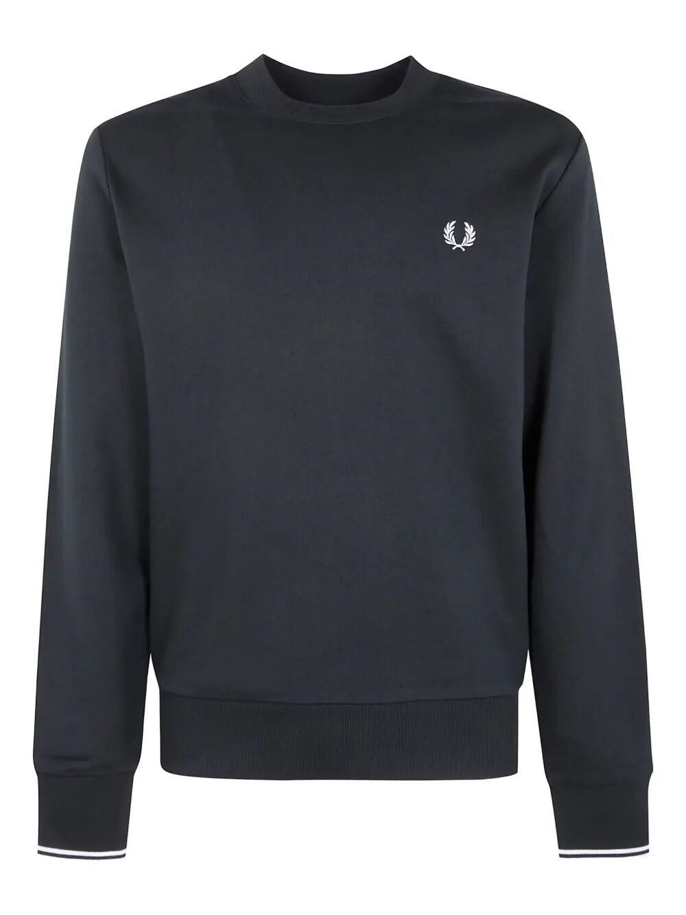 Introducing the 'FRED PERRY' CREW NECK SWEATSHIRT, a quintessential piece from the renowned brand FR - 1