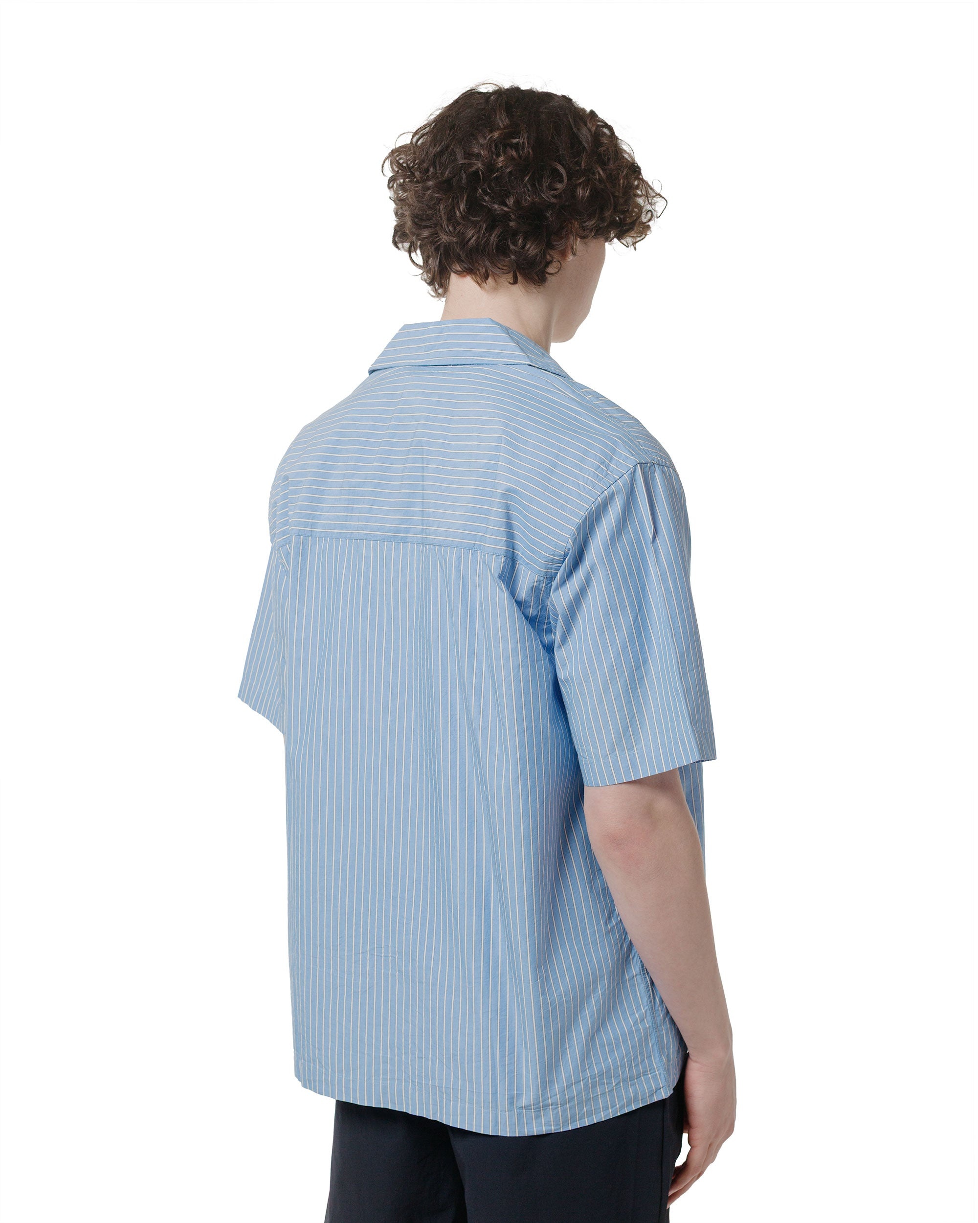 Mads Poplin Stripe SS Navy - 3
