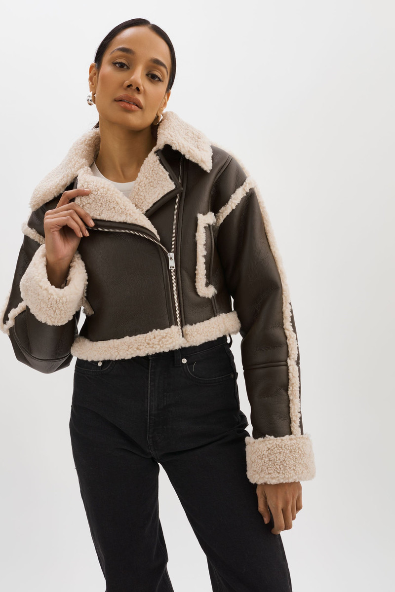 ADRINA | Faux Shearling Crop Jacket 6