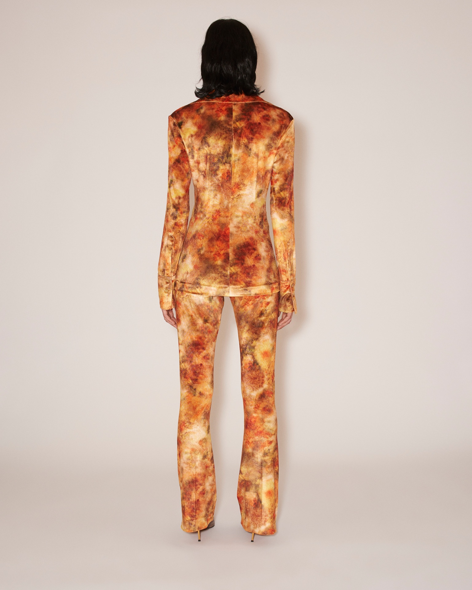 MILENA - Printed stretch-velvet pants - Hazy floral - 4