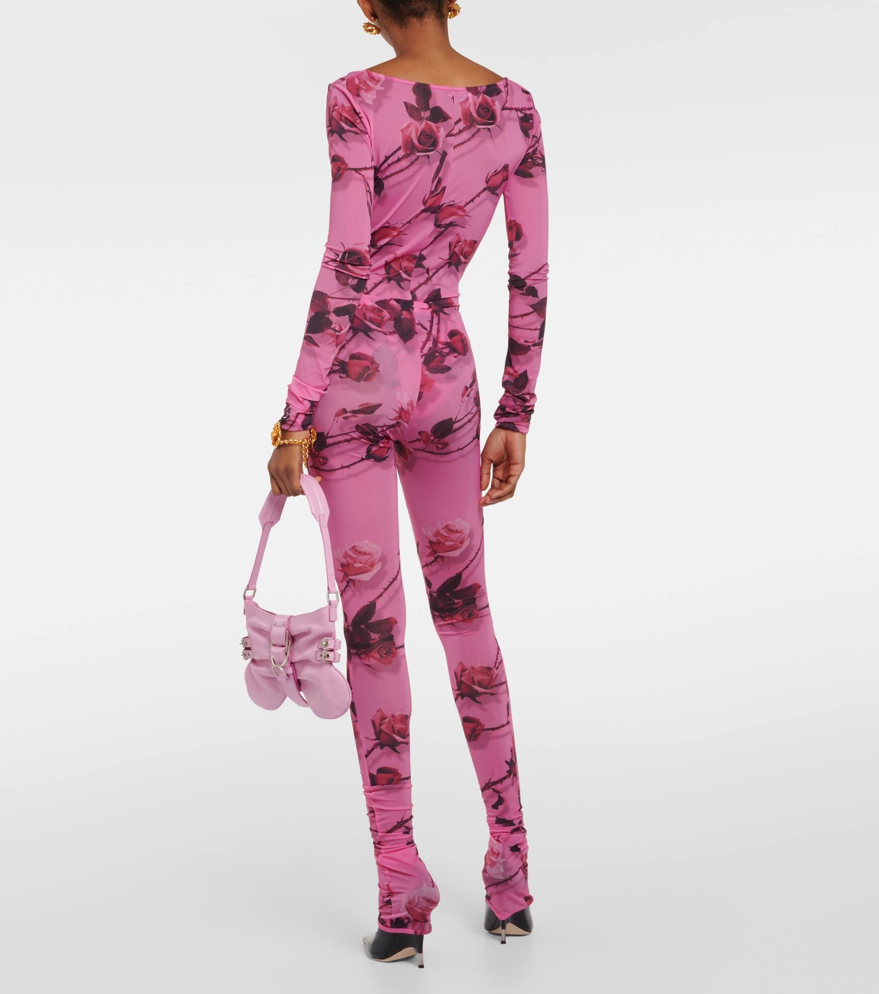 Semi-sheer printed leggings - 3