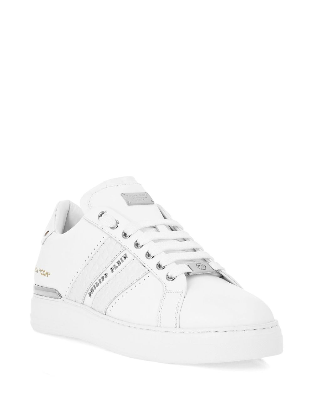 logo-embellished leather sneakers - 2