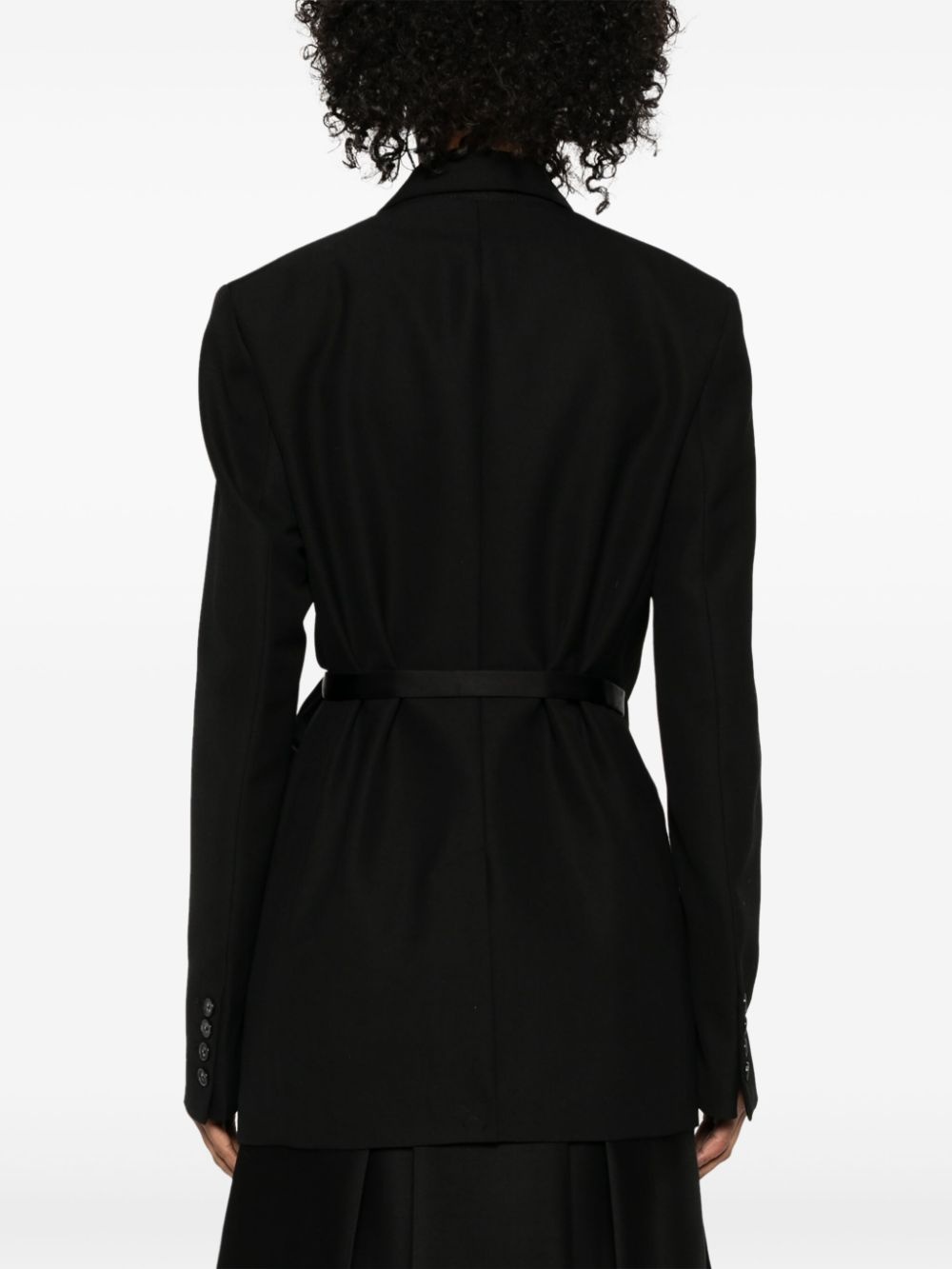 satin-lapels wrap blazer - 4