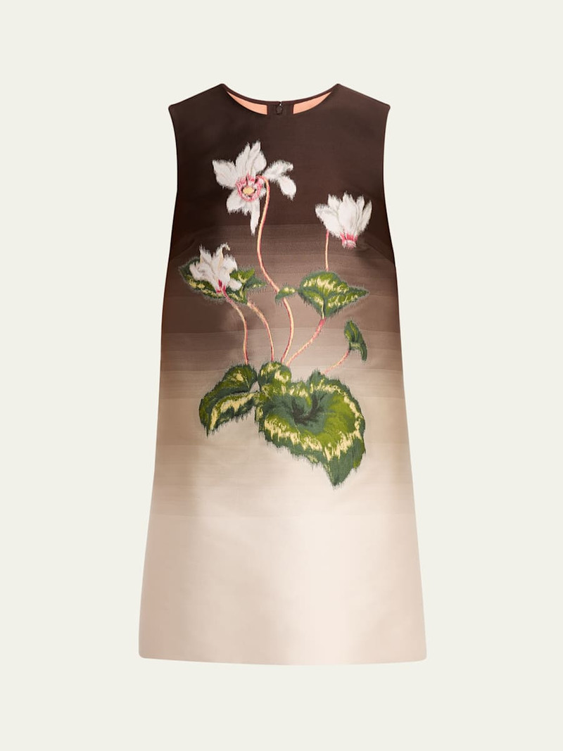 Degrade Cyclamen Jacquard Sleeveless Mini Dress 1