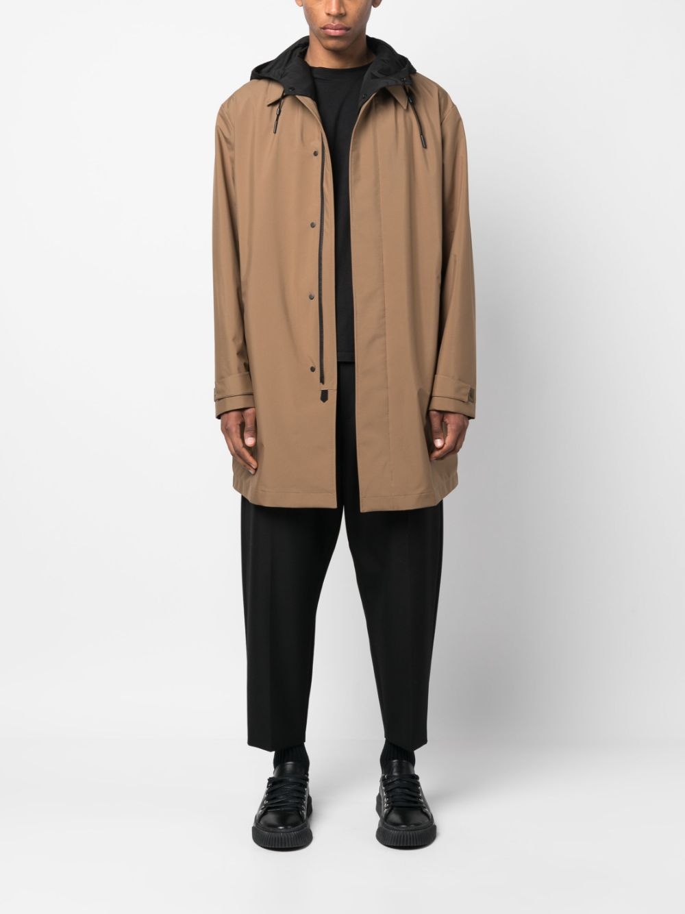 long-sleeve hooded raincoat - 2