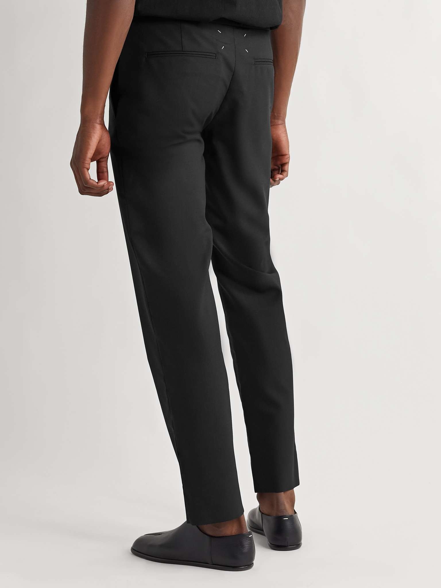 Tapered Virgin Wool Drawstring Trousers - 4