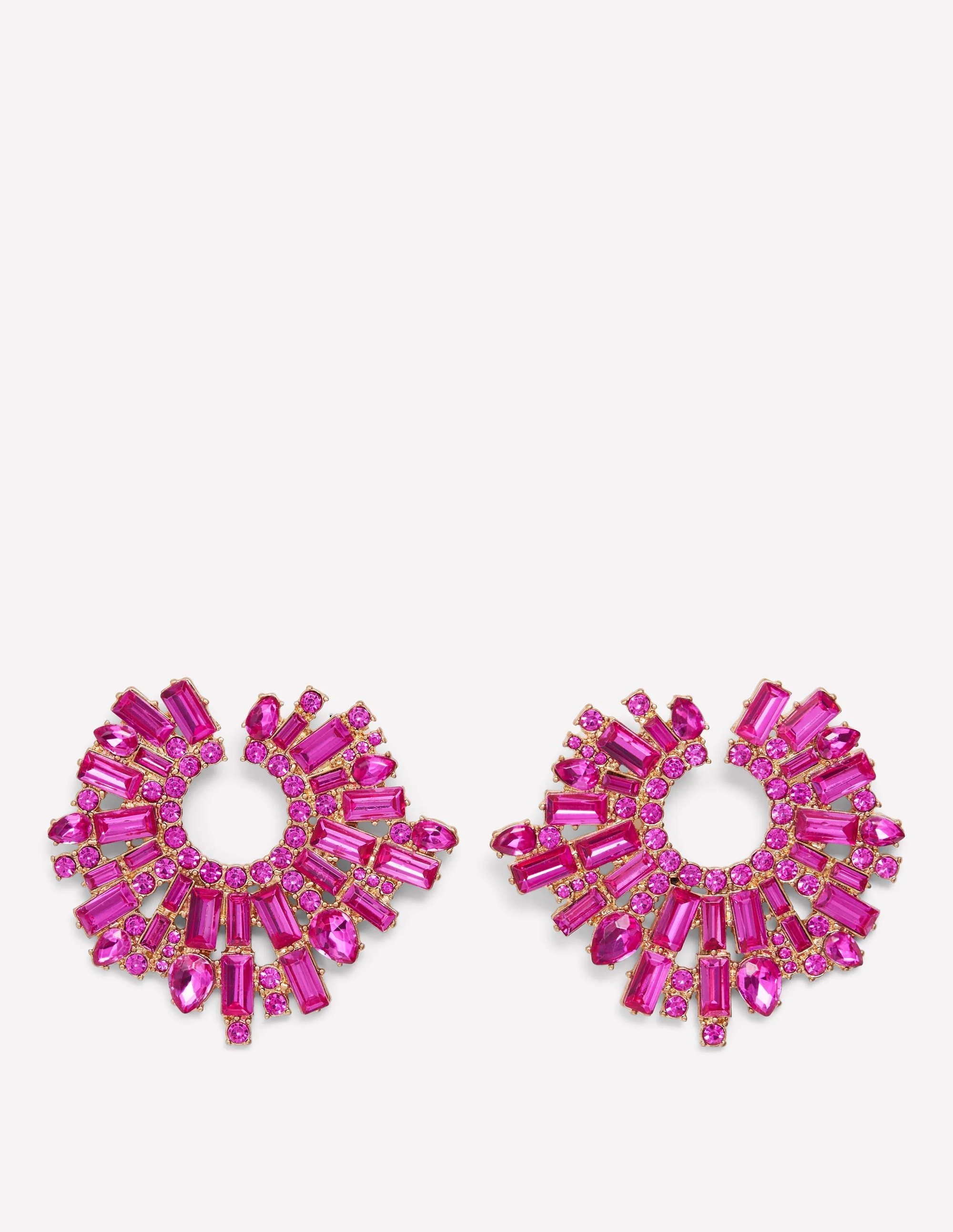 Jewel Garland Earrings-Pink - 1