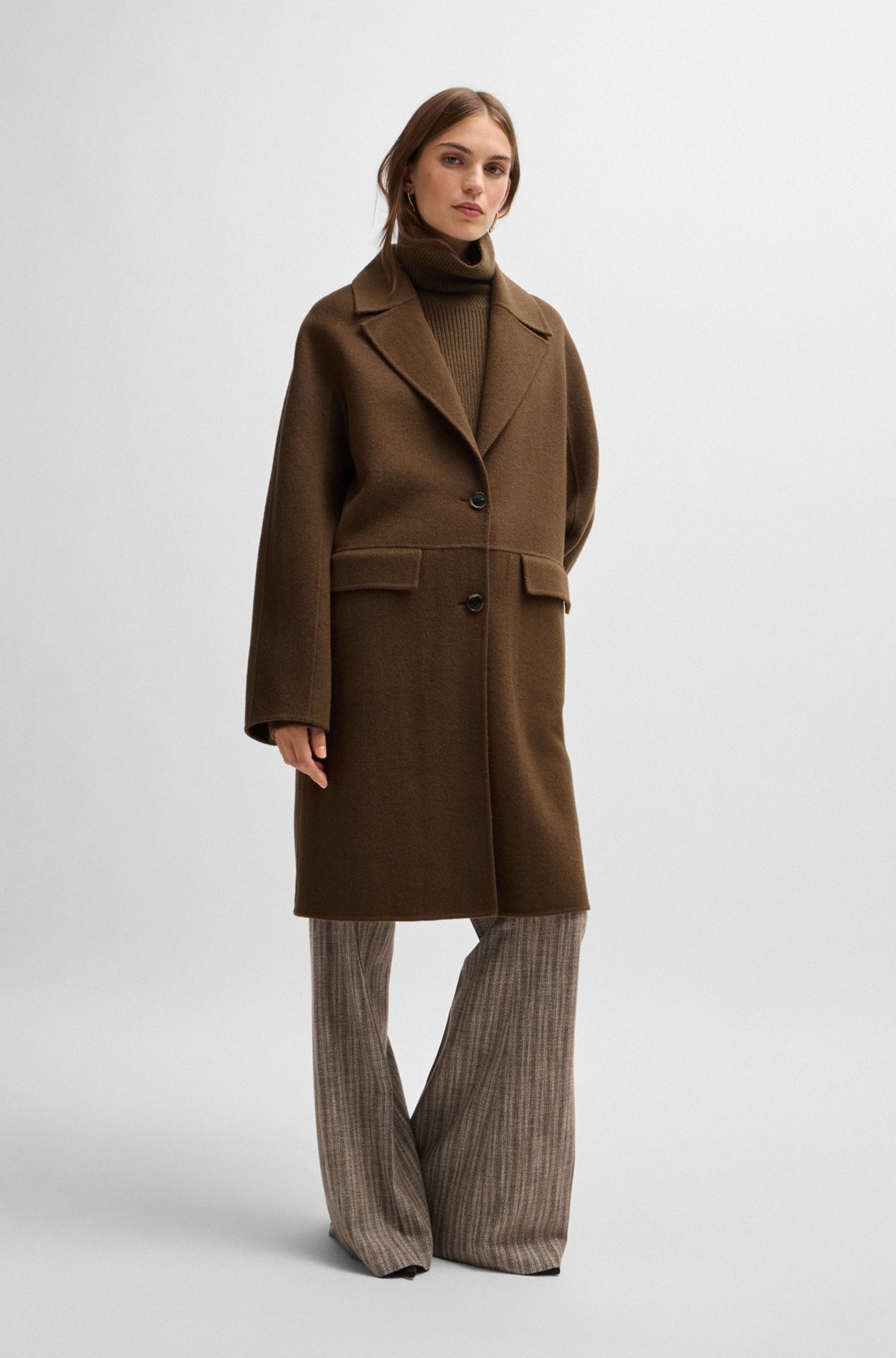 WOOL COAT WITH BUTTONED CUFFS AND SIGNATURE ACCENTS - 2