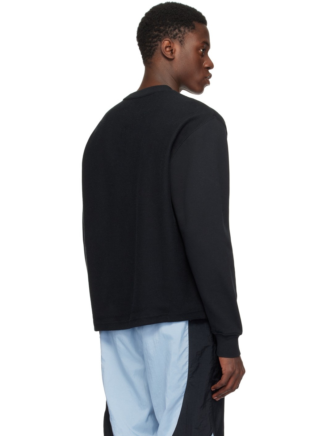 Black Crewneck Long Sleeve Sweatshirt - 3