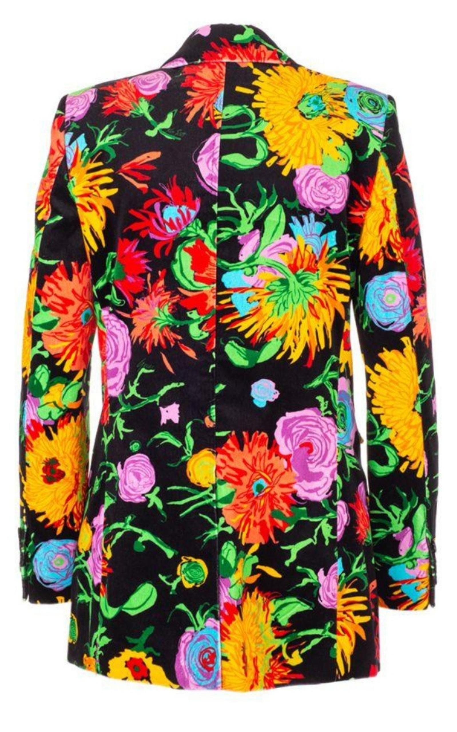 x Ken Scott Floral Print Velvet Blazer - 3