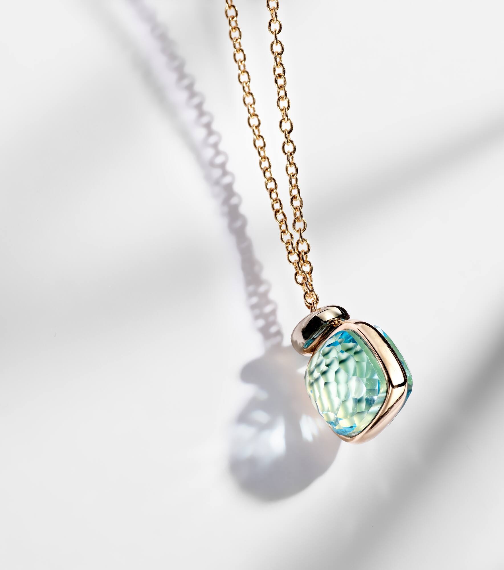 Nudo Mini 18kt rose gold pendant necklace with topaz and diamonds - 5