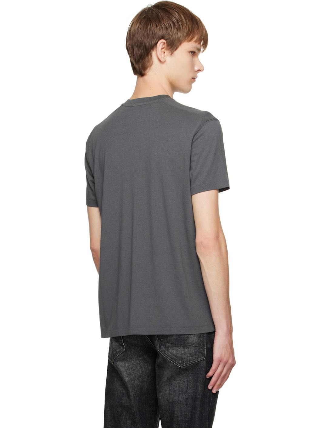 Gray Lyocell Cotton Crewneck T-shirt - 3