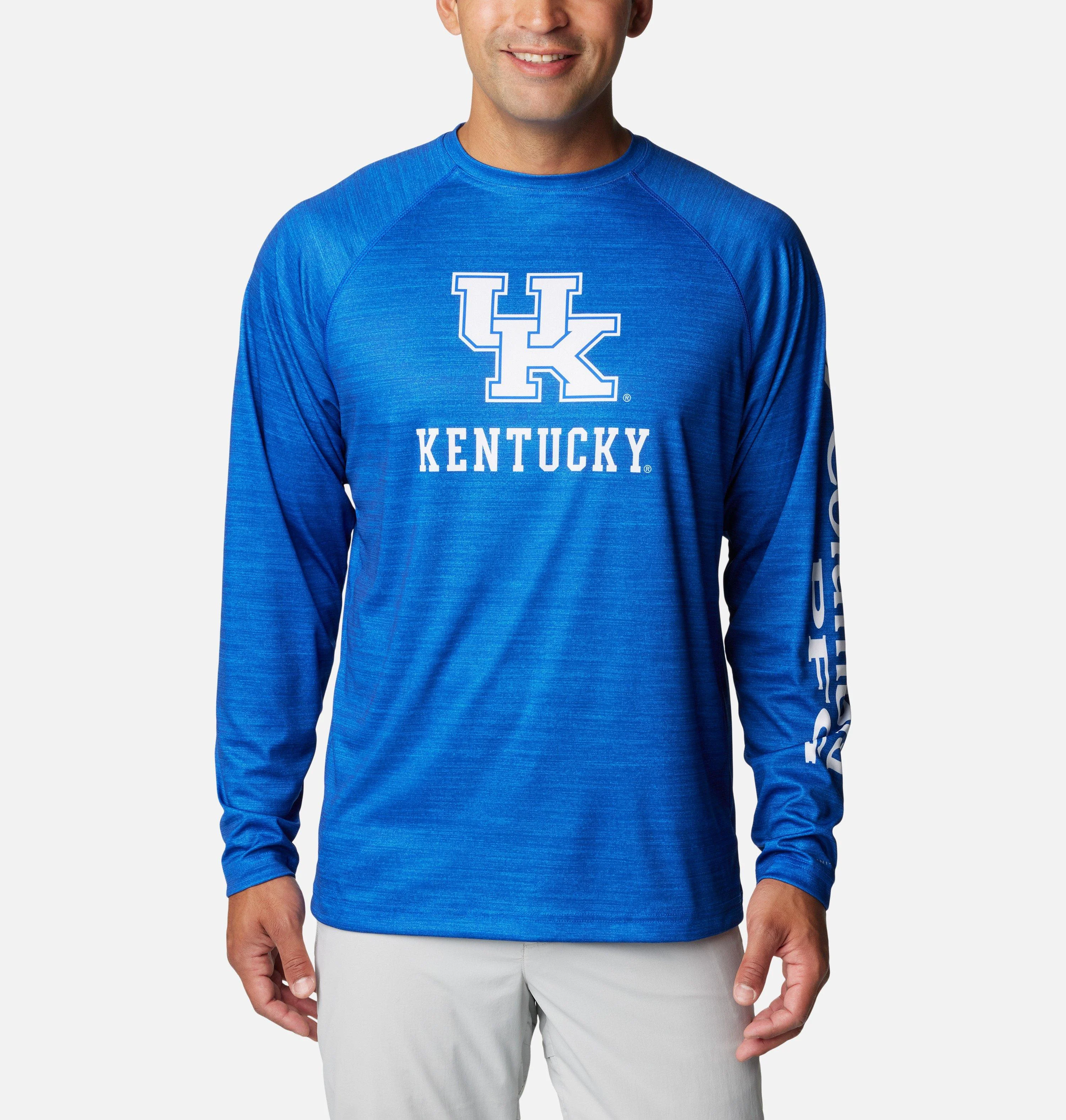 Men's Collegiate PFG Terminal Tackle Heather Long Sleeve Shirt - Kentucky - 1
