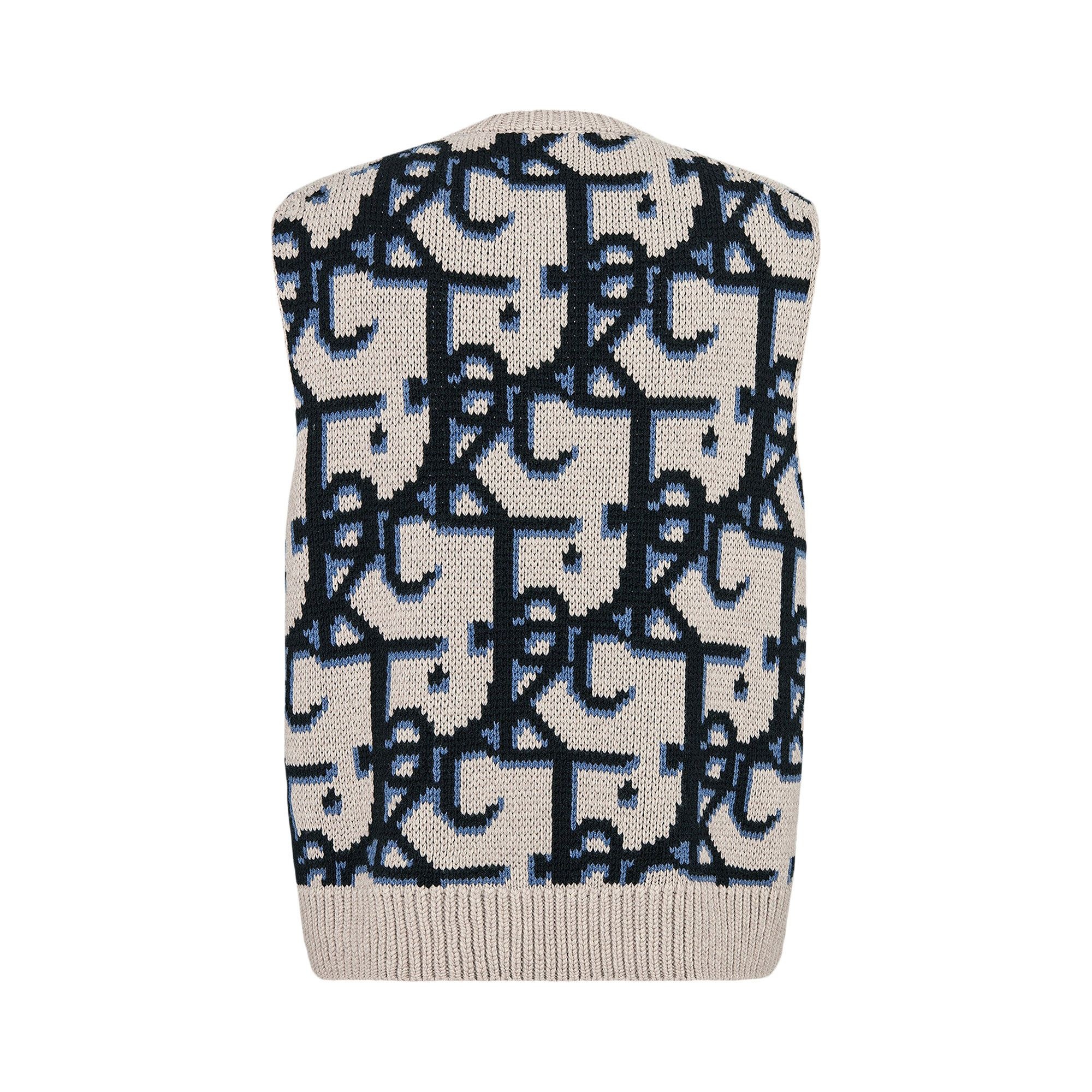 Dior x Cactus Jack Oversized Sleeveless Sweater 'Beige/Black' - 2