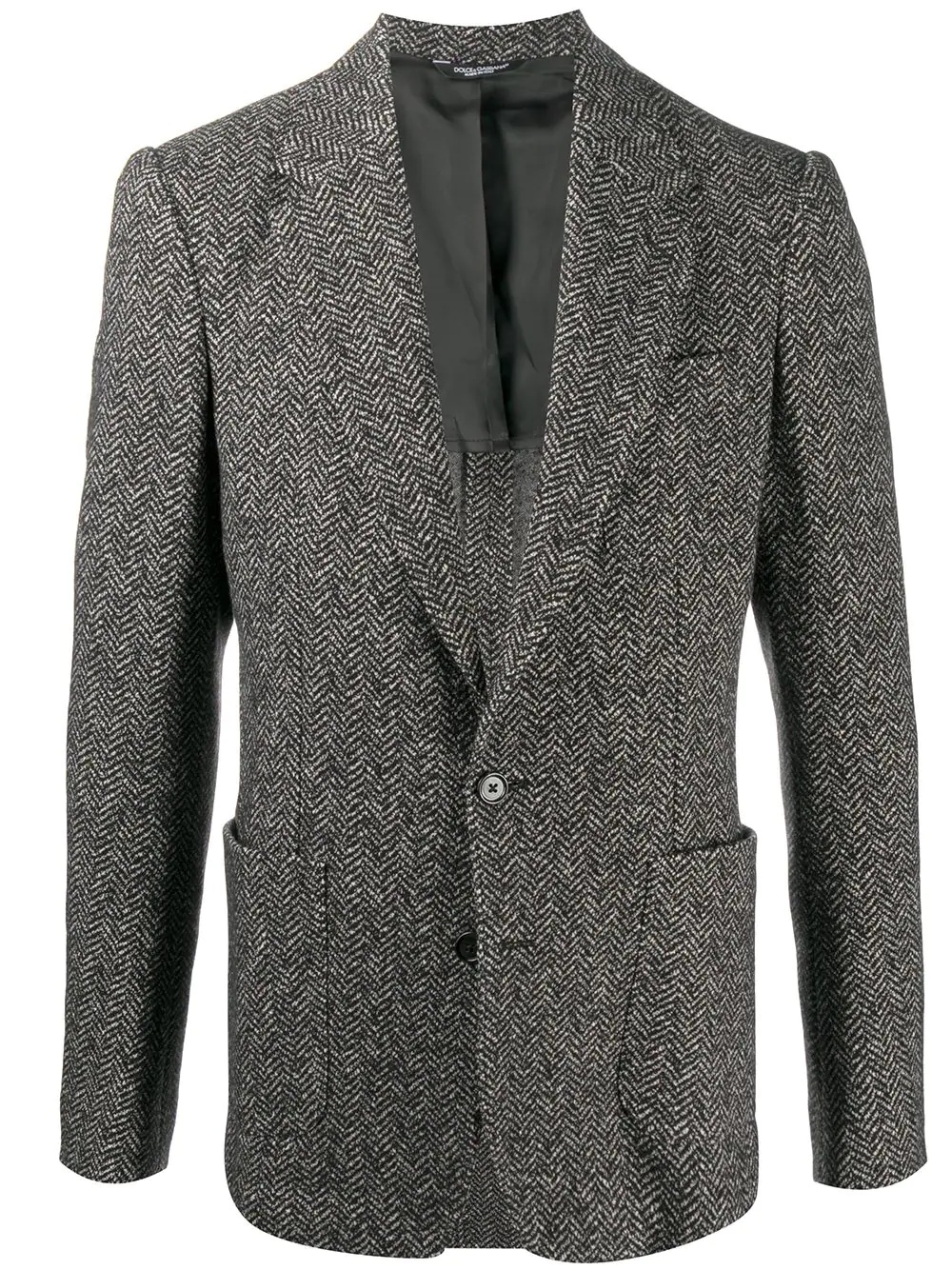 mélange single-breasted blazer - 1