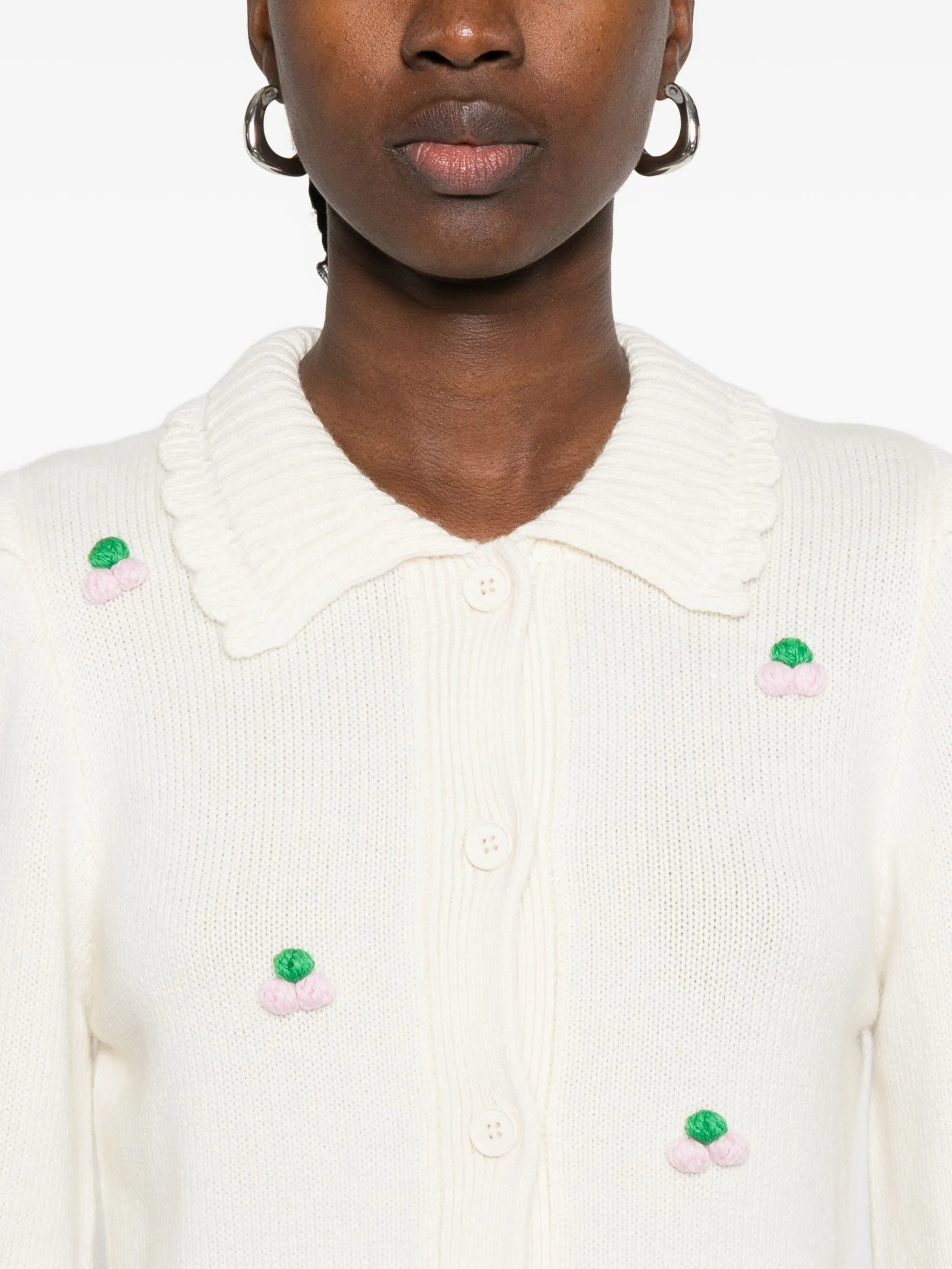 Stine Goya Puff-sleeve Embroidered Cardigan - 2