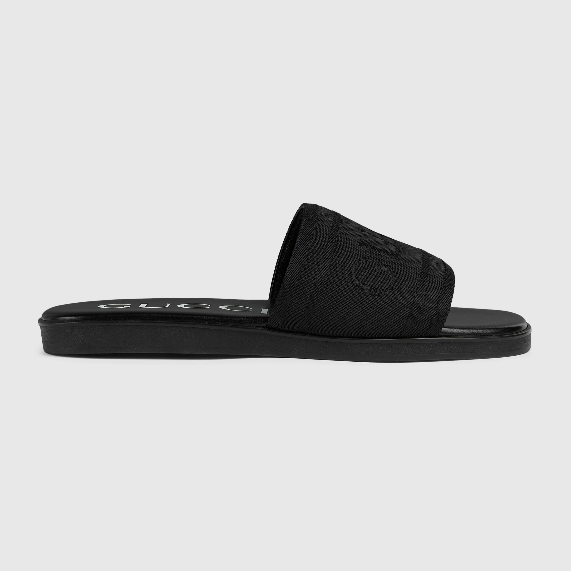 Men's slide sandal with tonal logo - 1