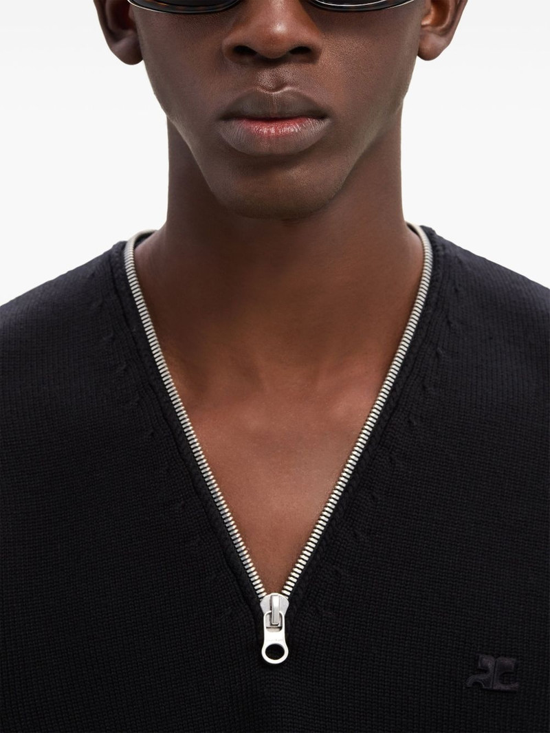 zip-detailing wool sweater 6